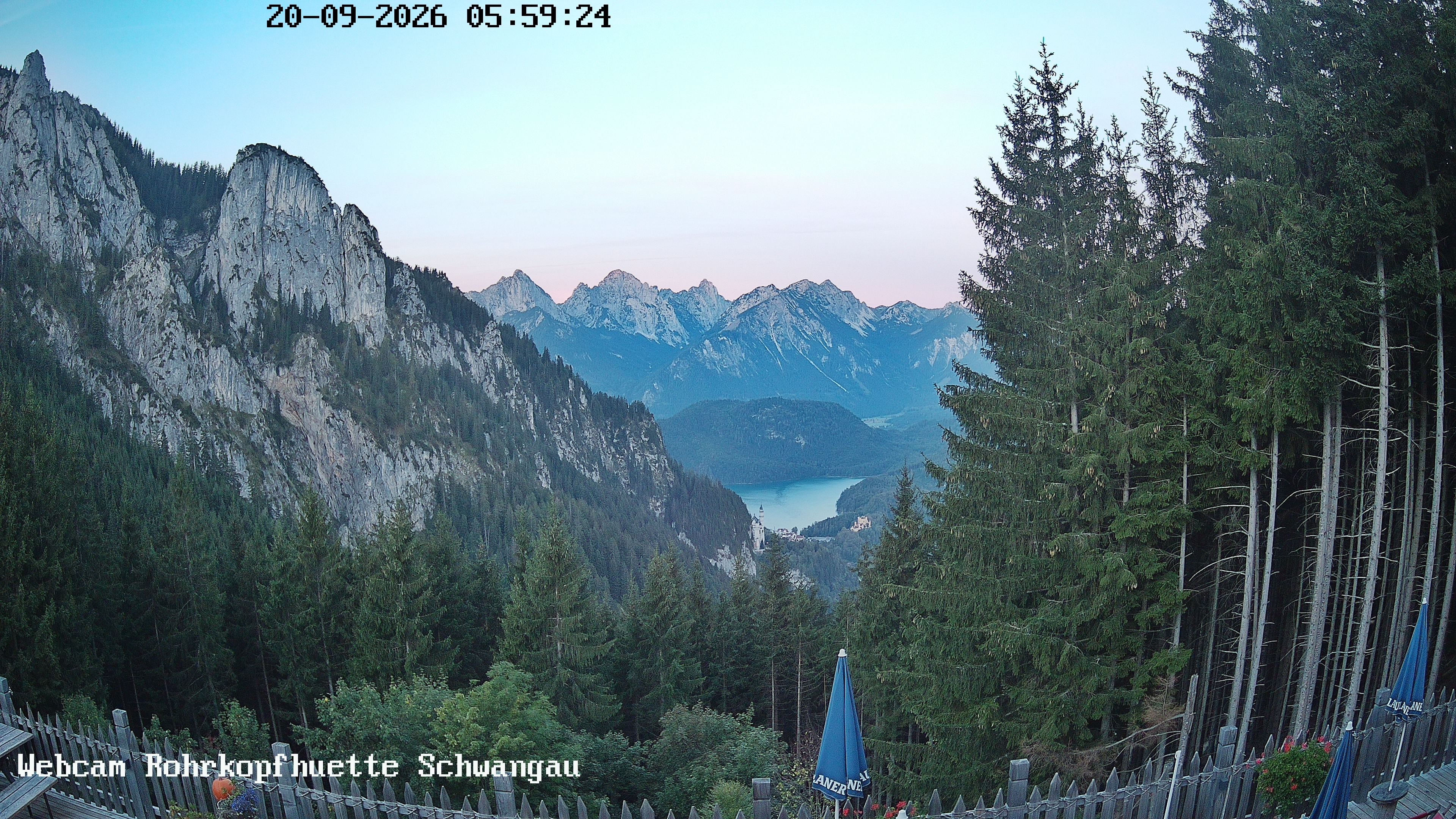 Archiv Foto Webcam Schwangau: Blick von der Rohrkopfhütte ins Tal