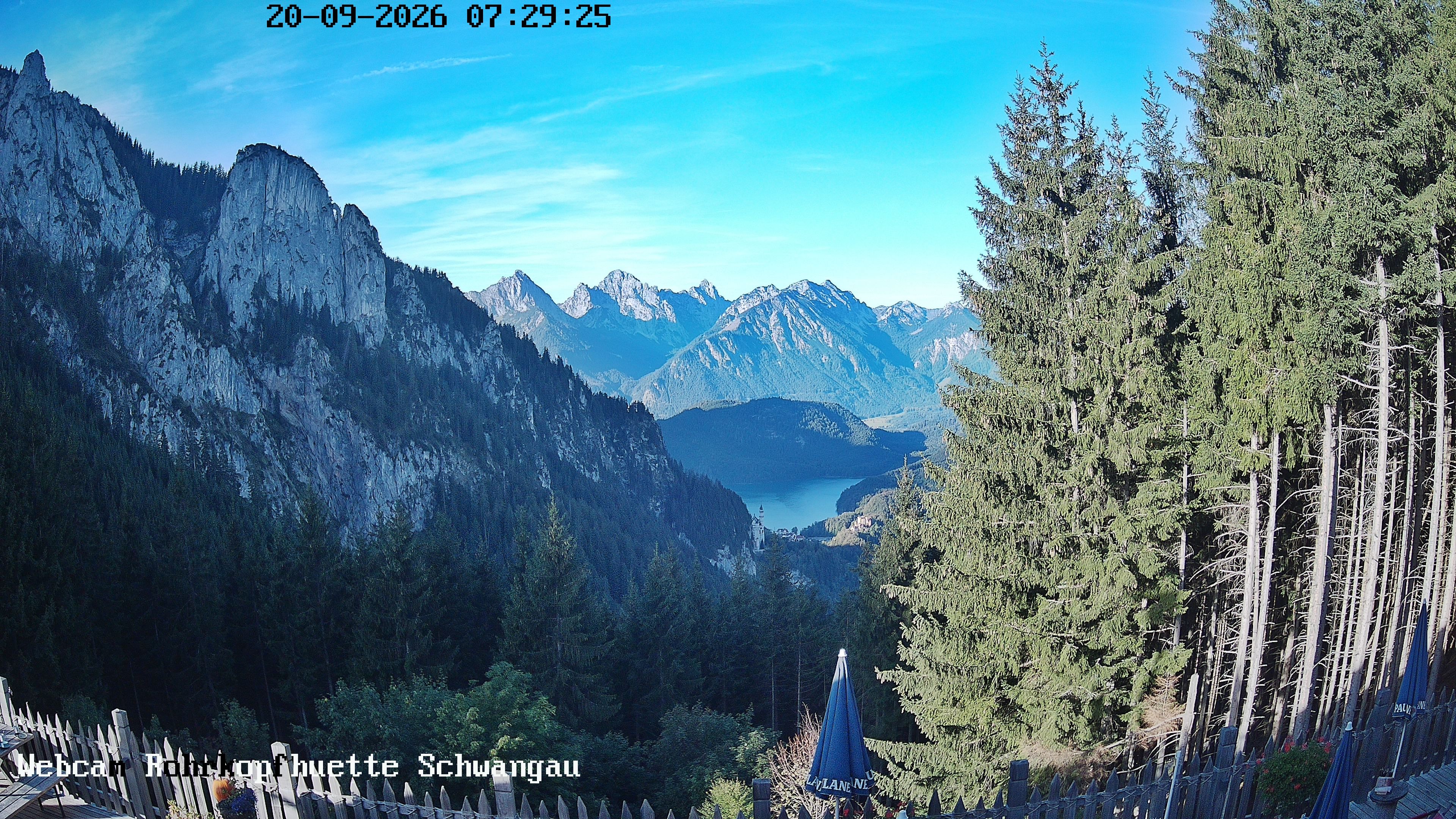 Archiv Foto Webcam Schwangau: Blick von der Rohrkopfhütte ins Tal