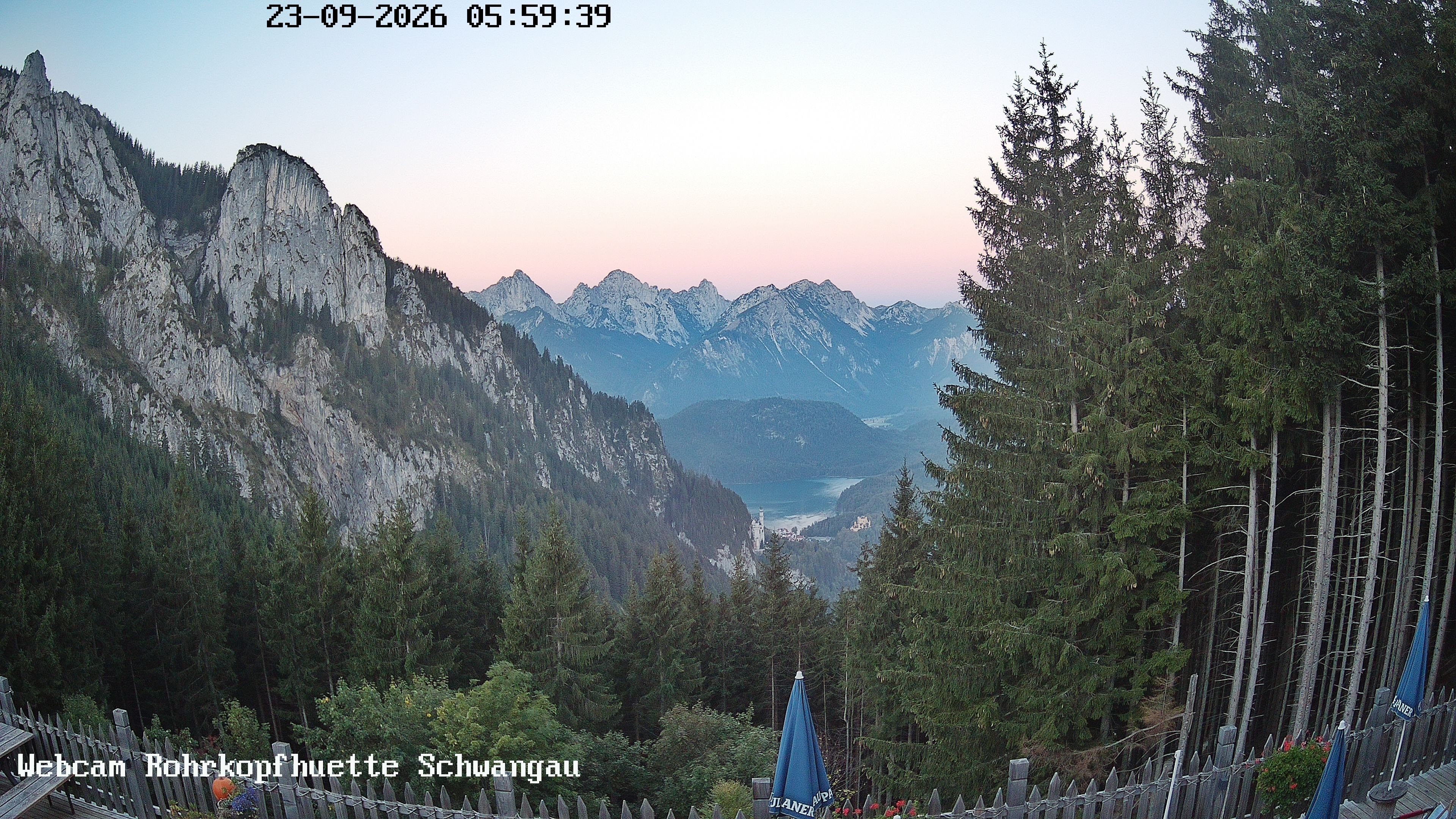 Archiv Foto Webcam Schwangau: Blick von der Rohrkopfhütte ins Tal