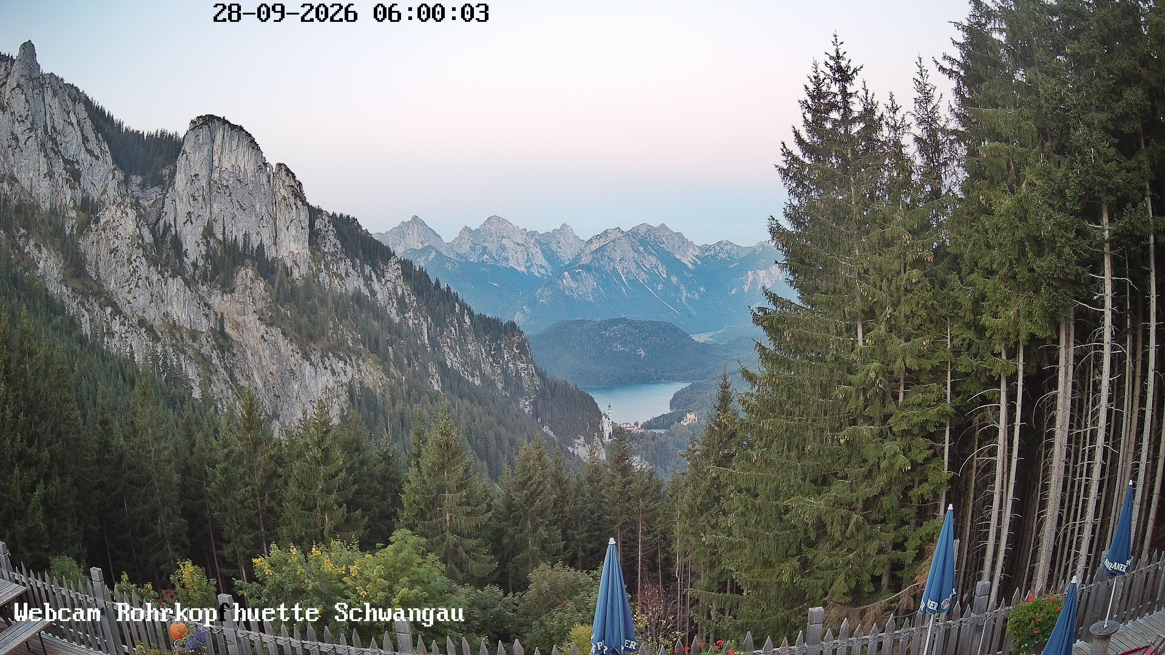 Archiv Foto Webcam Schwangau: Blick von der Rohrkopfhütte ins Tal