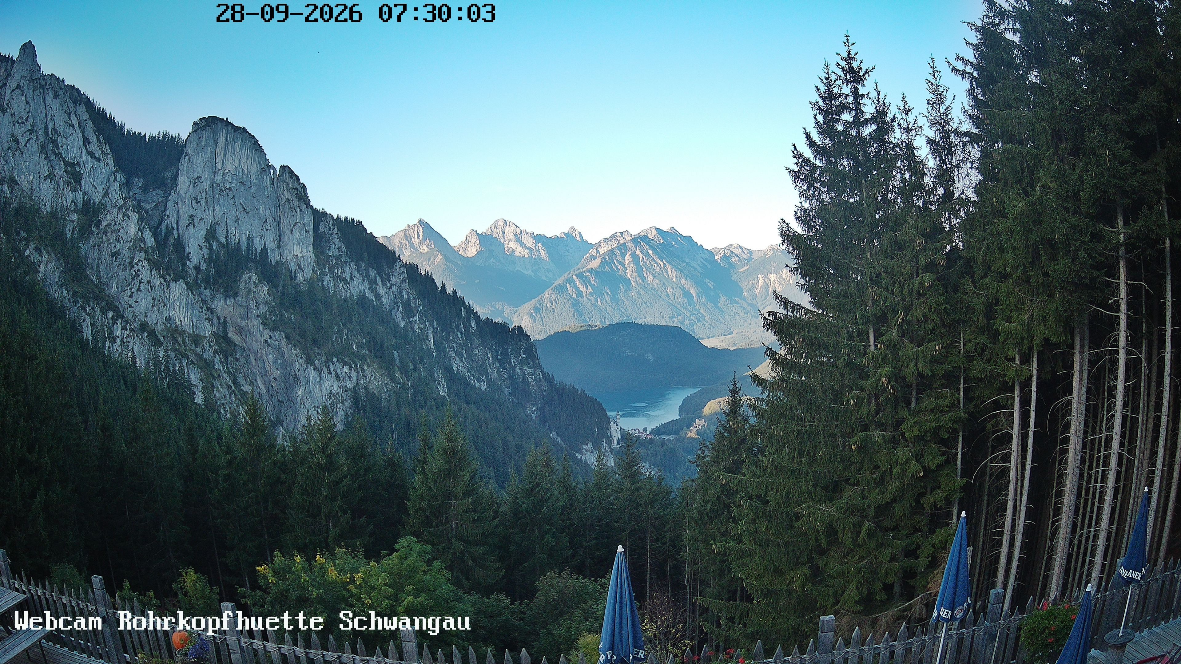 Archiv Foto Webcam Schwangau: Blick von der Rohrkopfhütte ins Tal