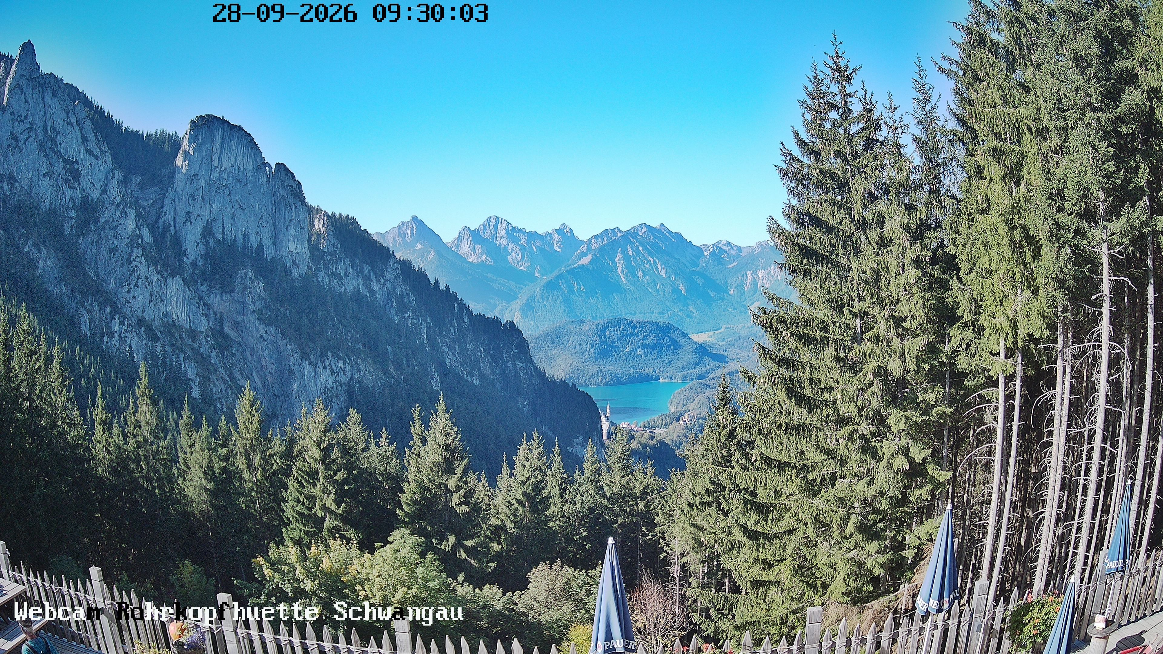 Archiv Foto Webcam Schwangau: Blick von der Rohrkopfhütte ins Tal