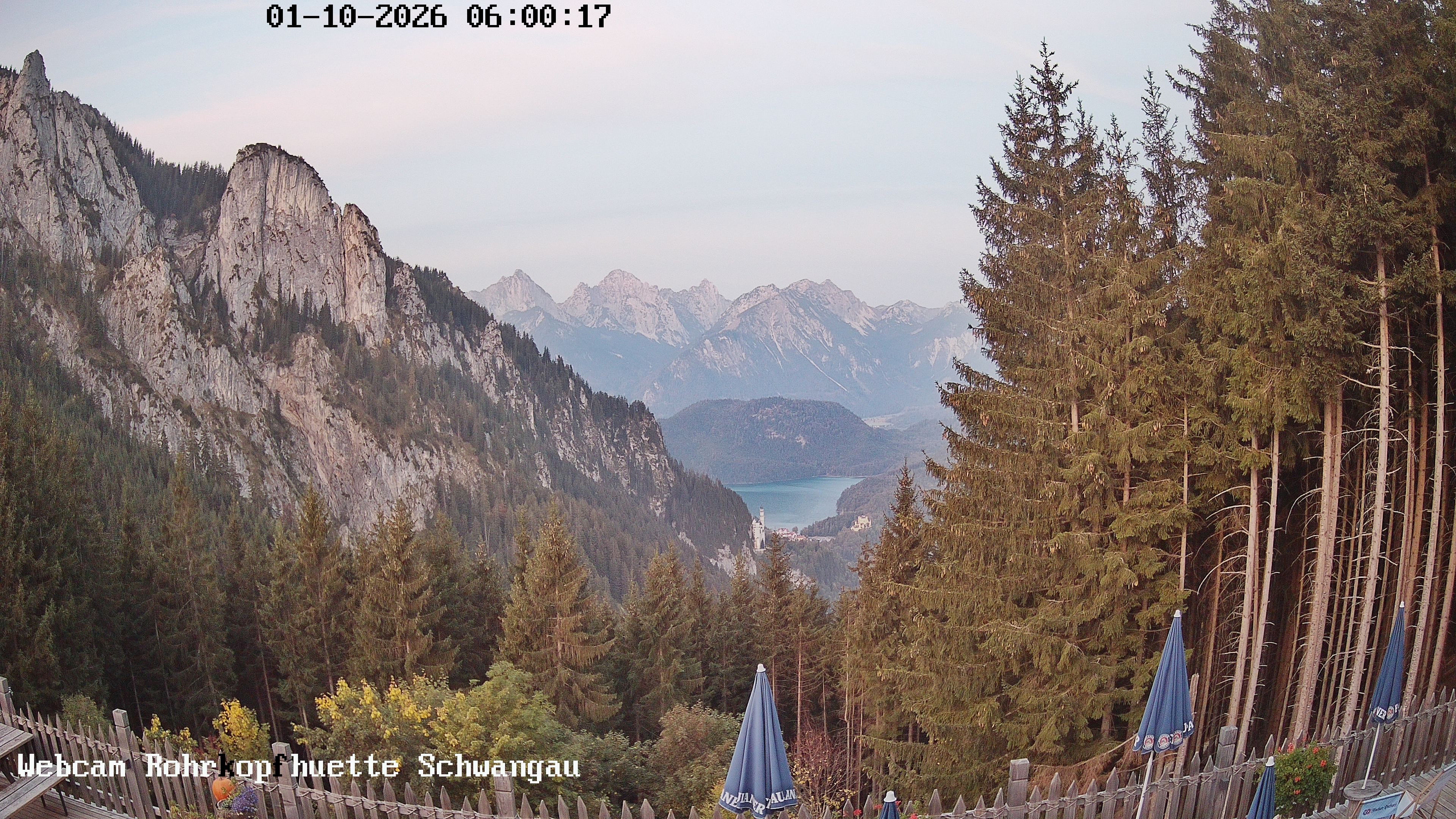 Archiv Foto Webcam Schwangau: Blick von der Rohrkopfhütte ins Tal