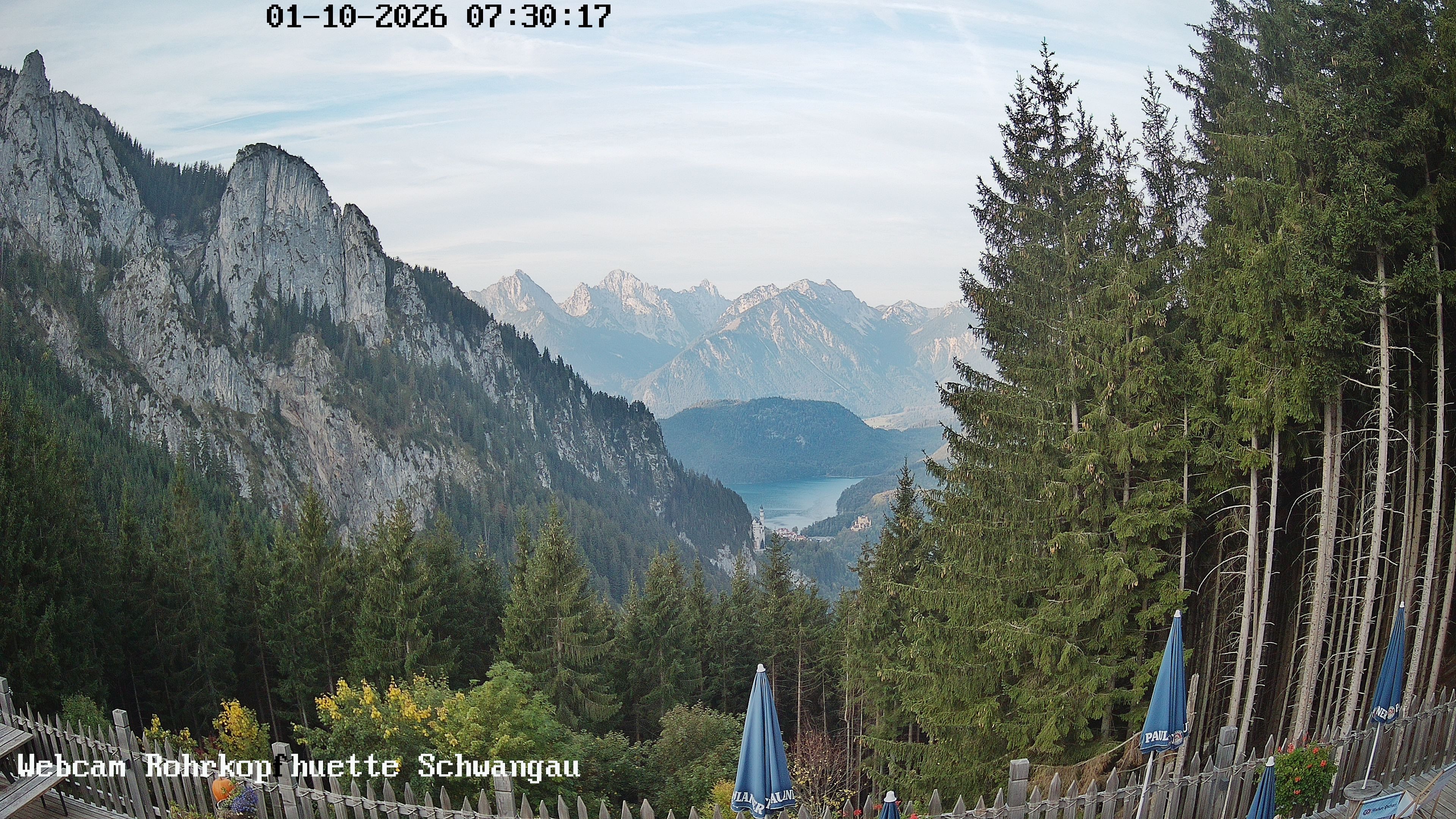 Archiv Foto Webcam Schwangau: Blick von der Rohrkopfhütte ins Tal
