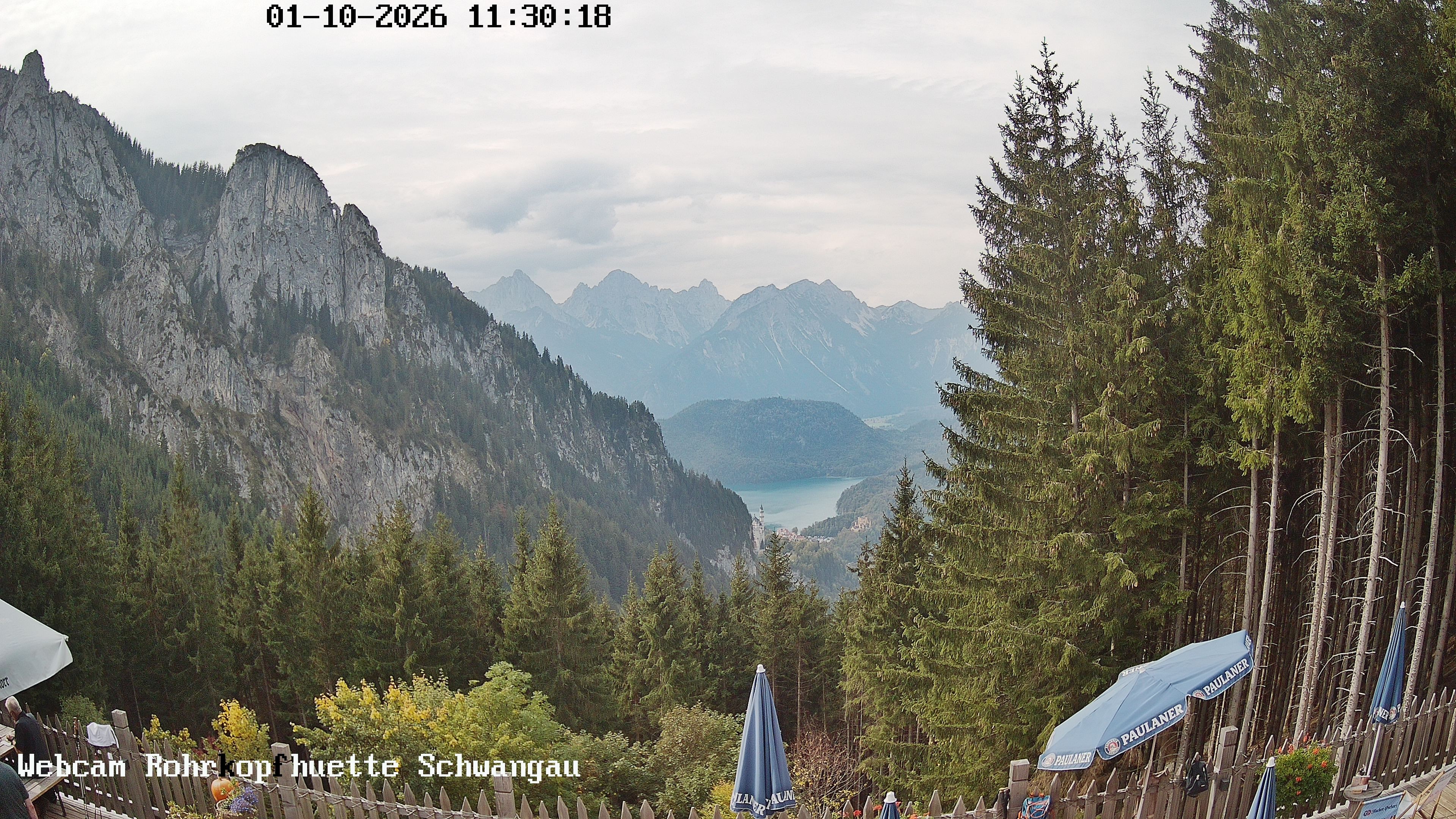 Archiv Foto Webcam Schwangau: Blick von der Rohrkopfhütte ins Tal