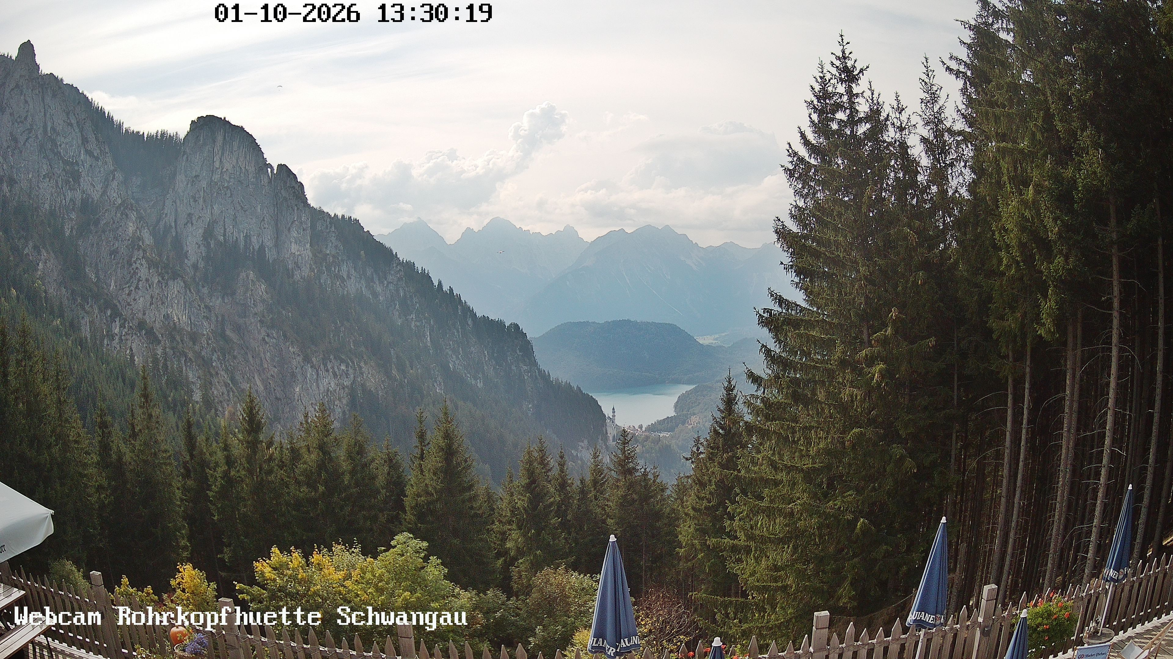 Archiv Foto Webcam Schwangau: Blick von der Rohrkopfhütte ins Tal