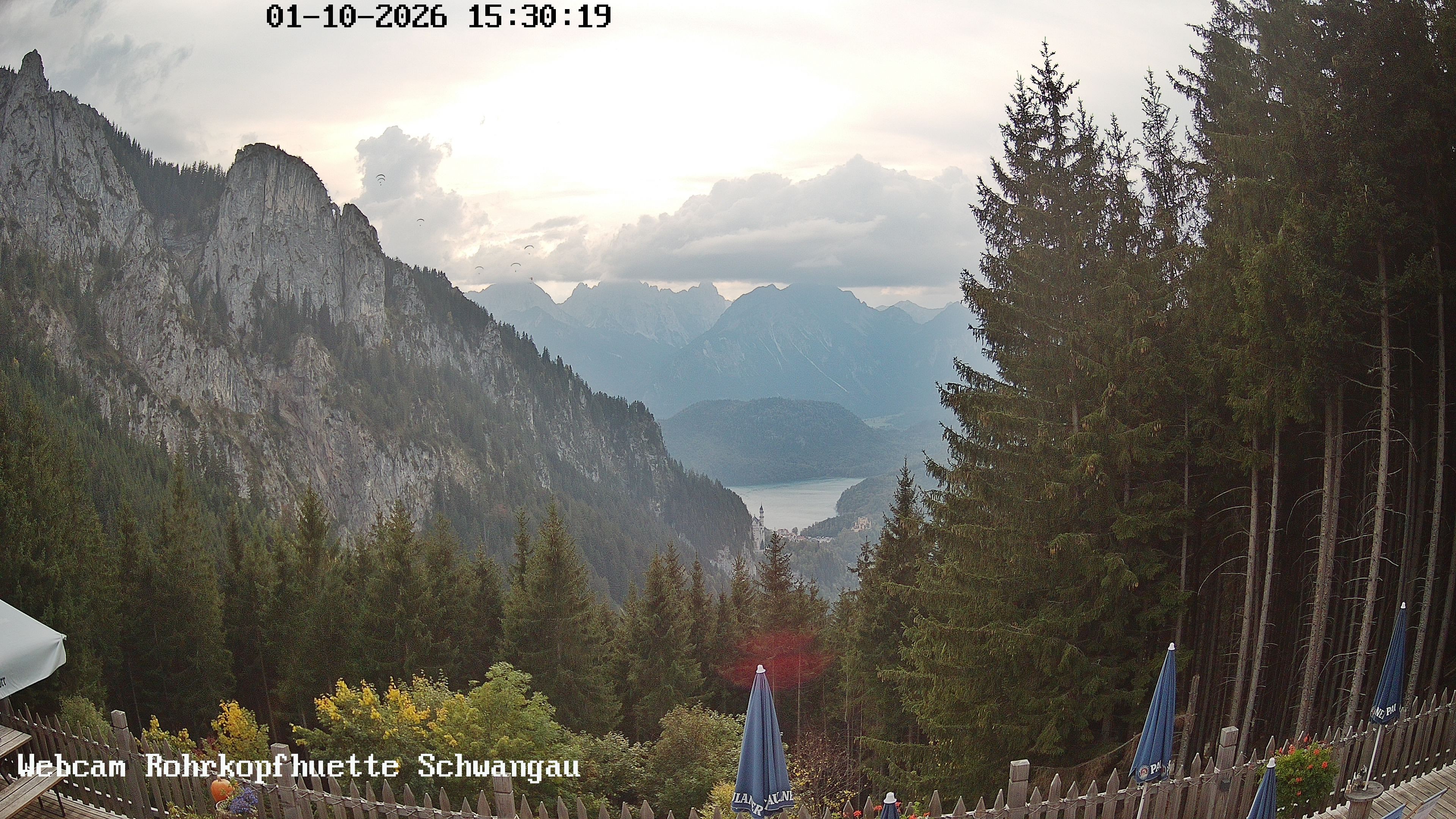 Archiv Foto Webcam Schwangau: Blick von der Rohrkopfhütte ins Tal