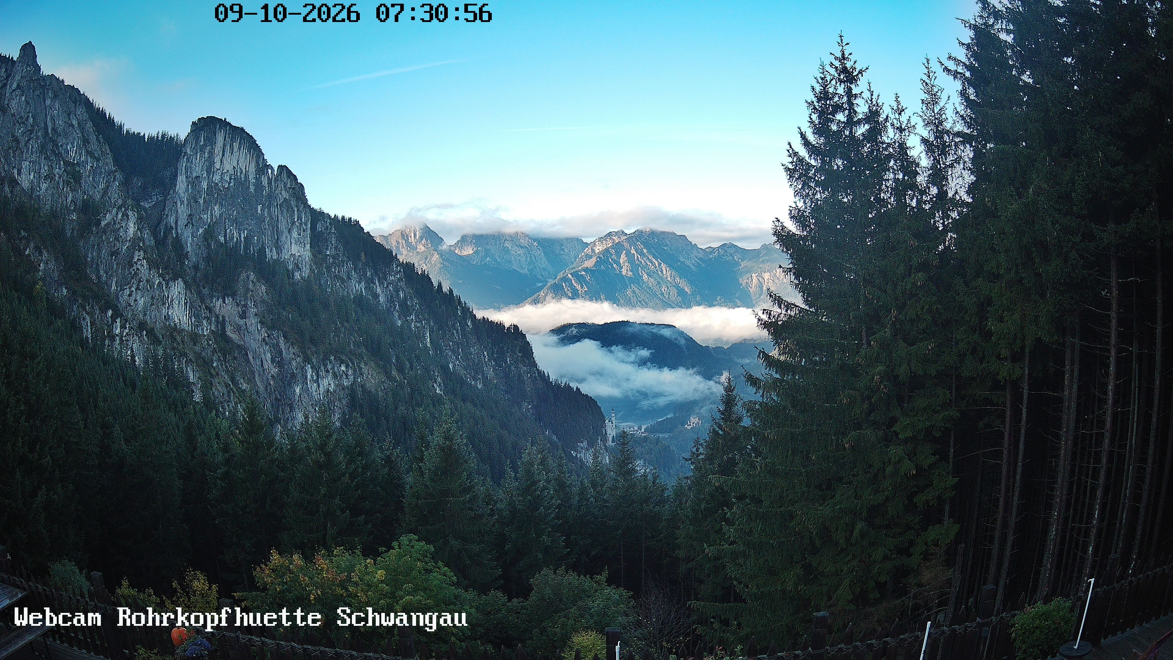 Archiv Foto Webcam Schwangau: Blick von der Rohrkopfhütte ins Tal