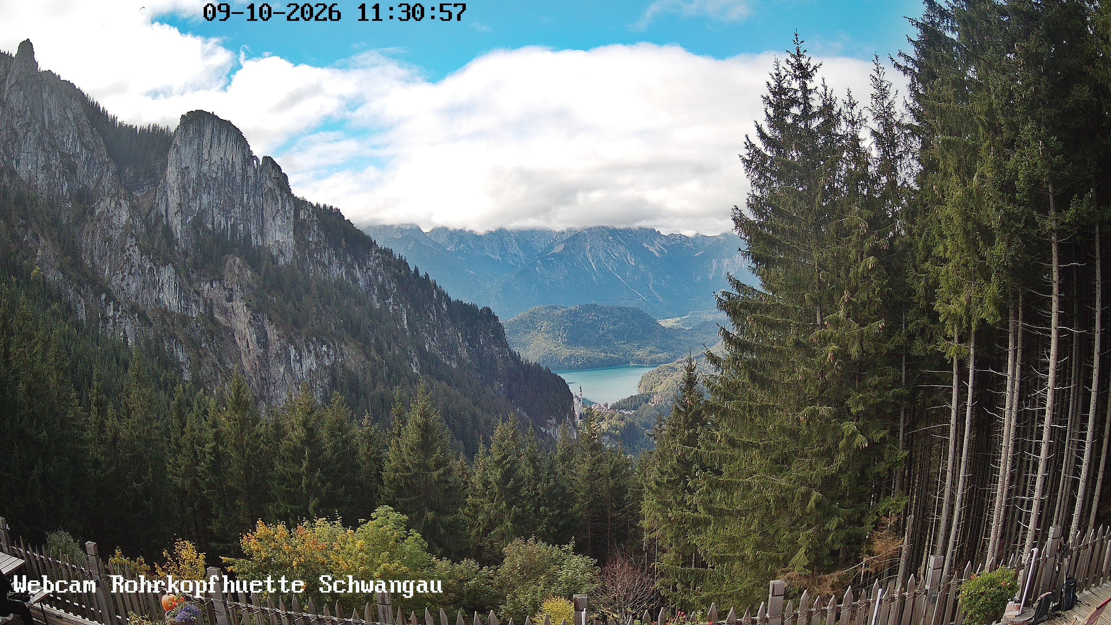 Archiv Foto Webcam Schwangau: Blick von der Rohrkopfhütte ins Tal