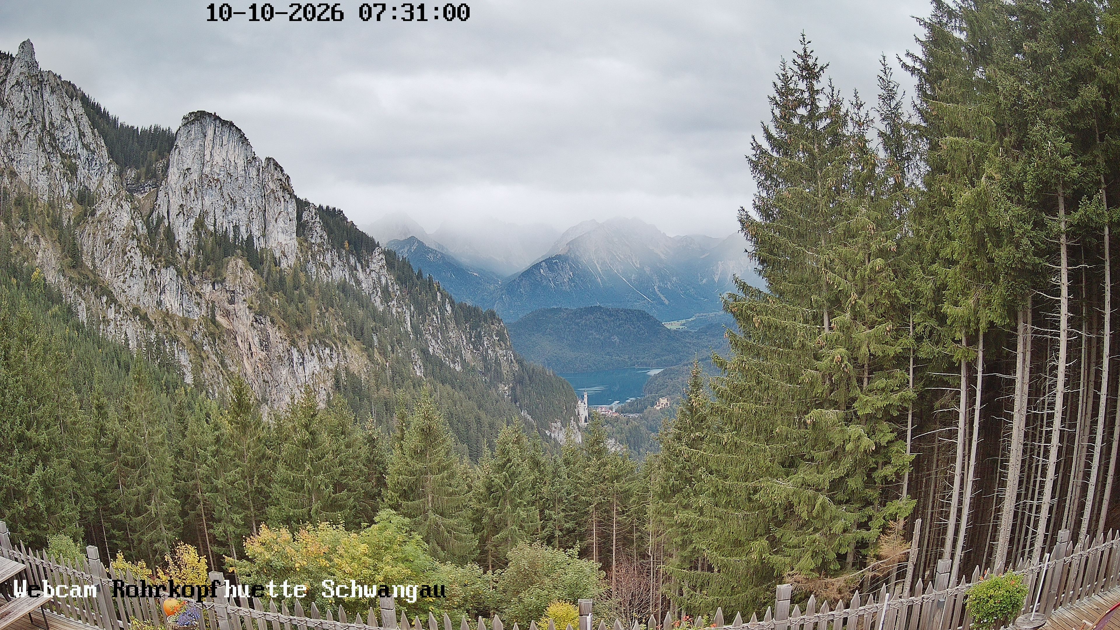 Archiv Foto Webcam Schwangau: Blick von der Rohrkopfhütte ins Tal