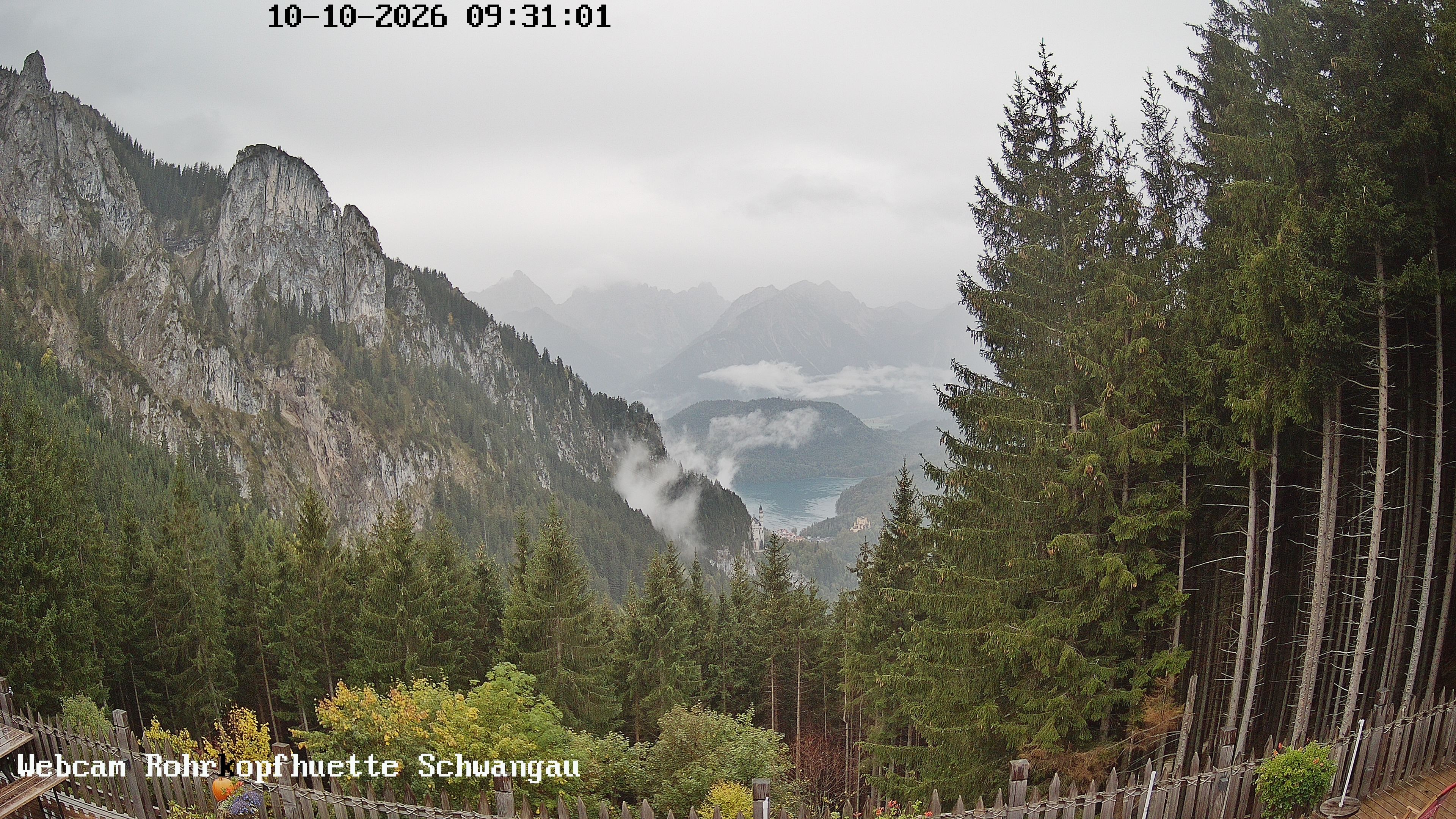 Archiv Foto Webcam Schwangau: Blick von der Rohrkopfhütte ins Tal