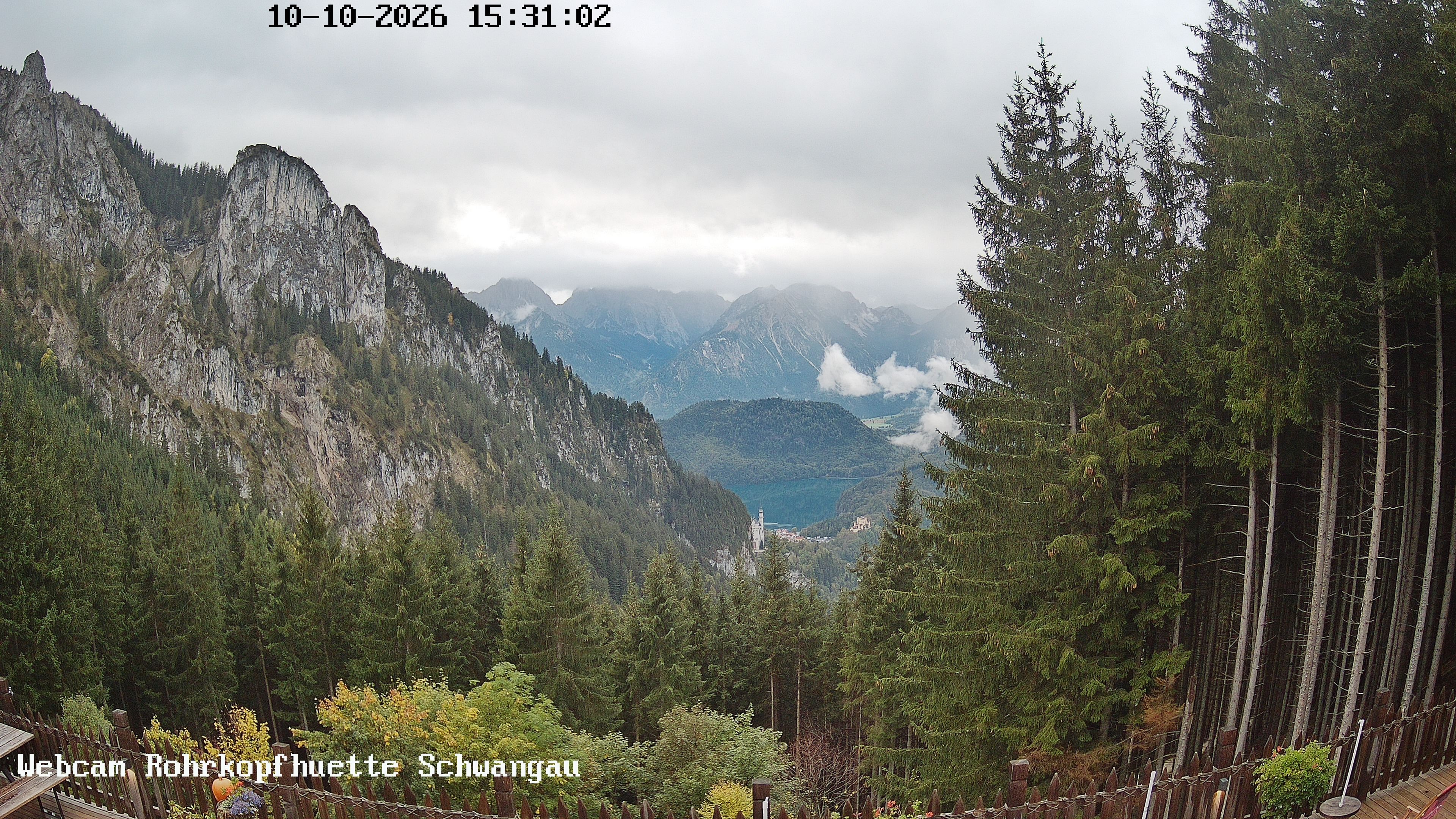 Archiv Foto Webcam Schwangau: Blick von der Rohrkopfhütte ins Tal