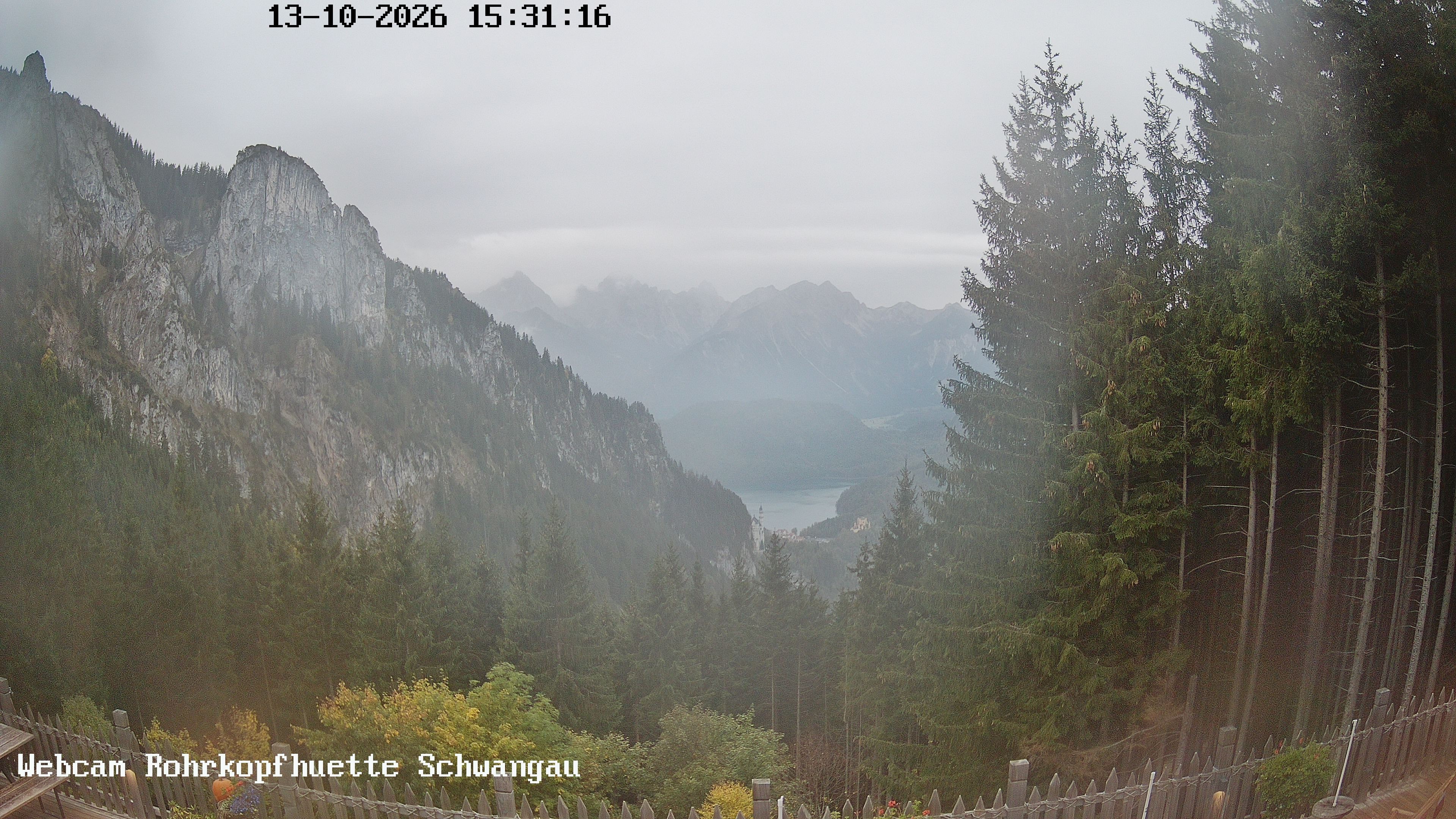 Archiv Foto Webcam Schwangau: Blick von der Rohrkopfhütte ins Tal