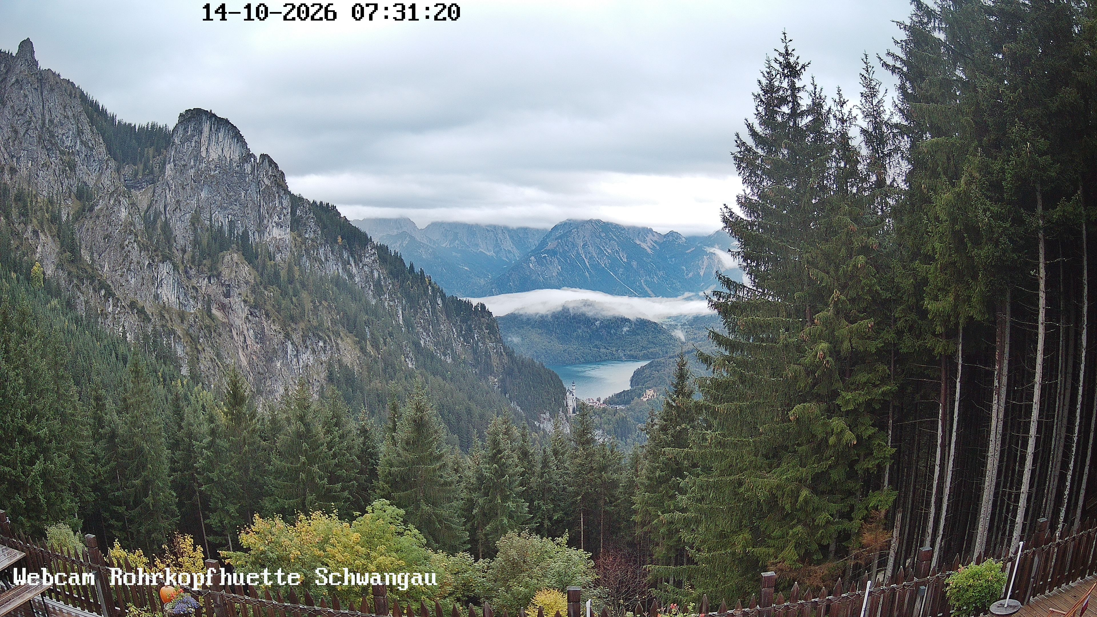 Archiv Foto Webcam Schwangau: Blick von der Rohrkopfhütte ins Tal