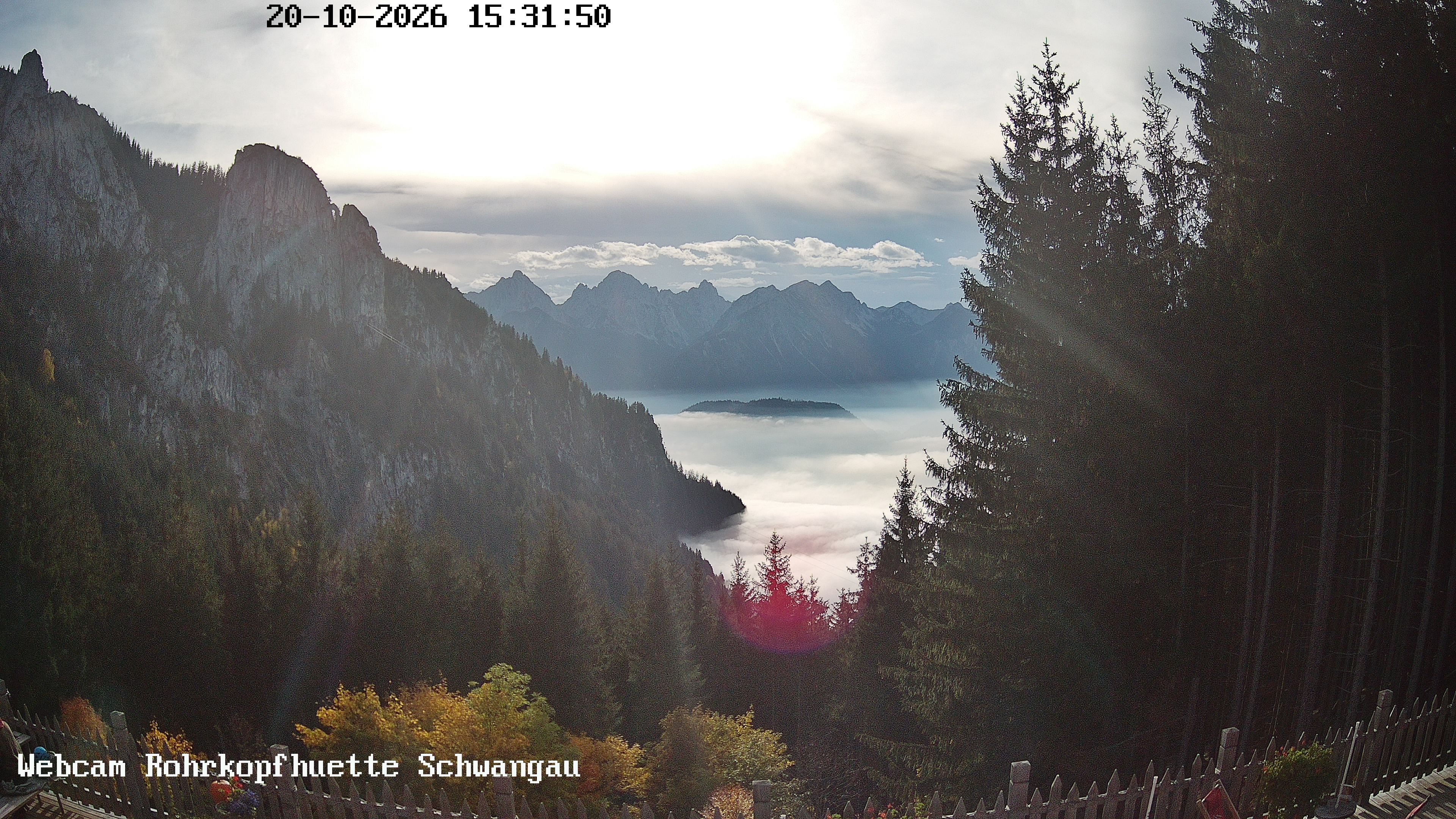 Archiv Foto Webcam Schwangau: Blick von der Rohrkopfhütte ins Tal