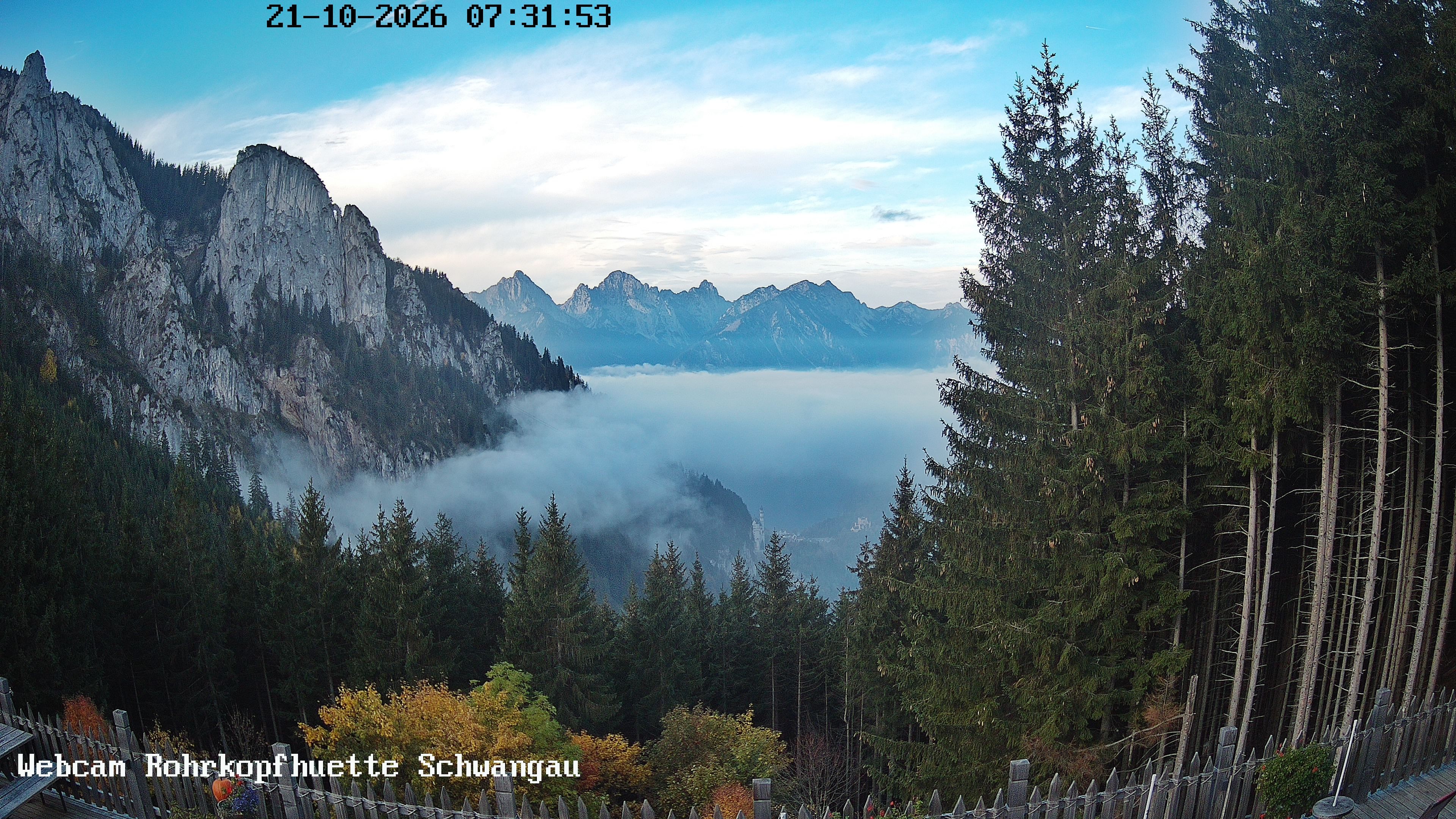 Archiv Foto Webcam Schwangau: Blick von der Rohrkopfhütte ins Tal