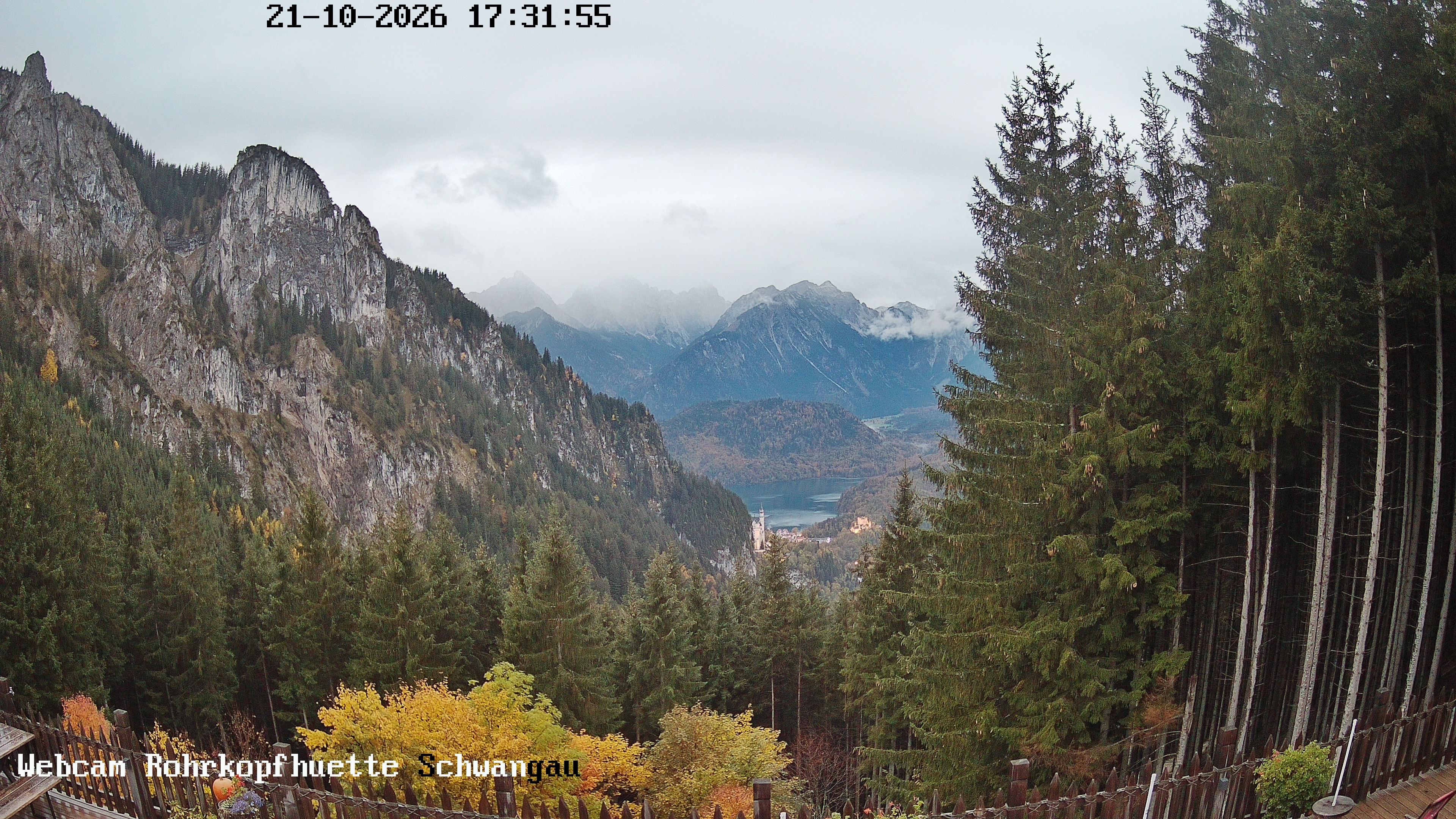 Archiv Foto Webcam Schwangau: Blick von der Rohrkopfhütte ins Tal