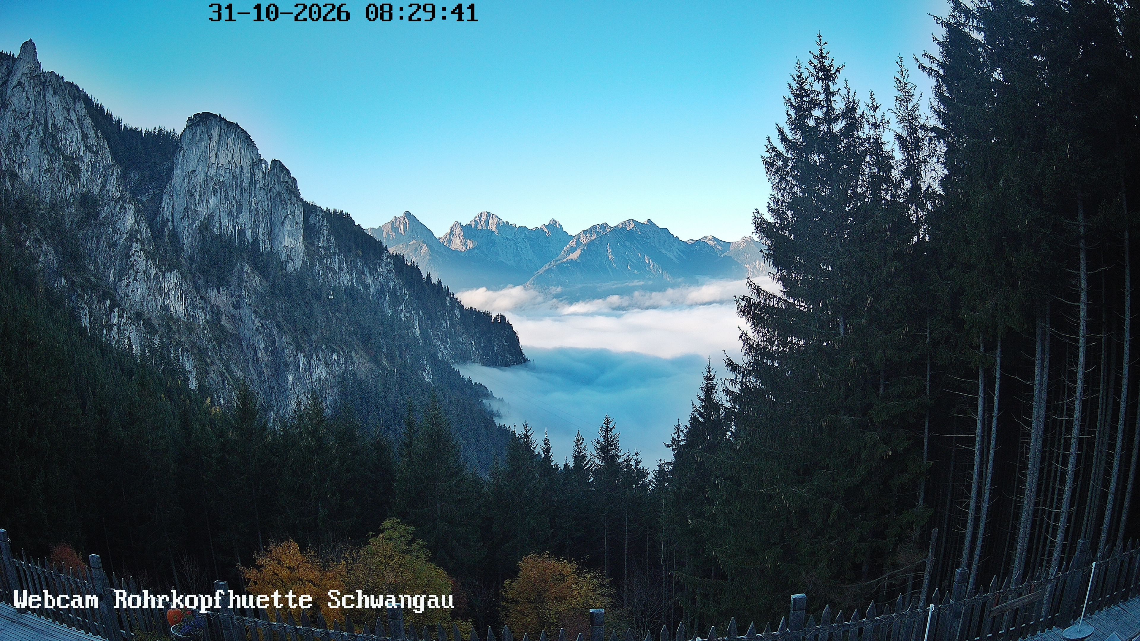 Archiv Foto Webcam Schwangau: Blick von der Rohrkopfhütte ins Tal