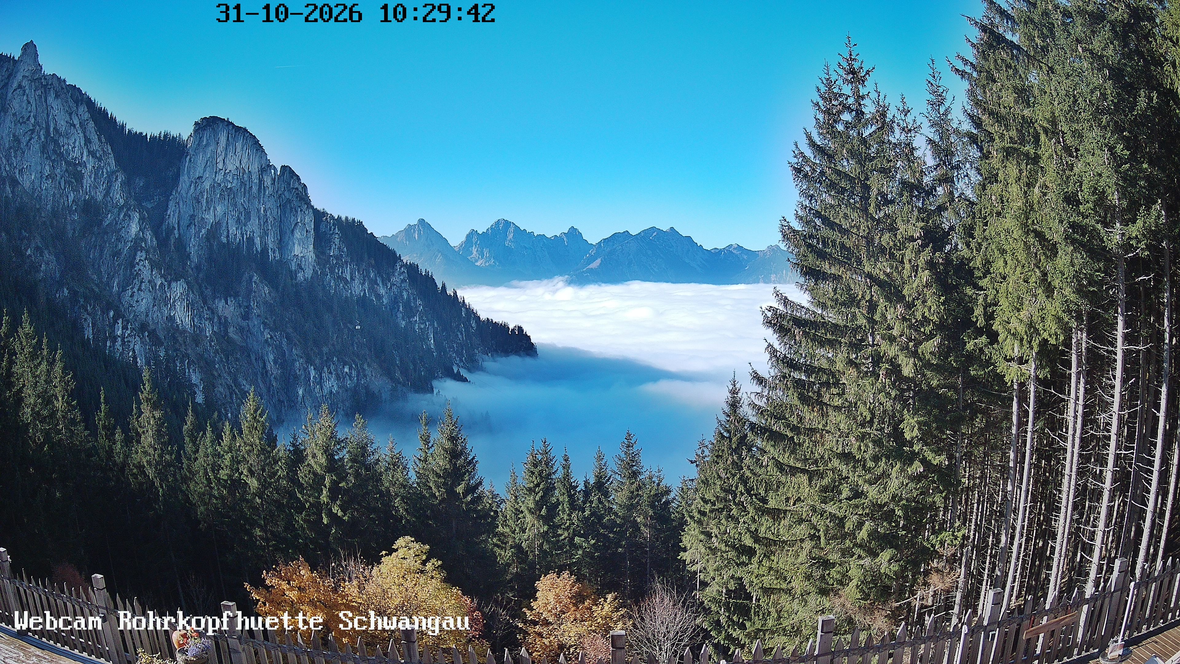 Archiv Foto Webcam Schwangau: Blick von der Rohrkopfhütte ins Tal