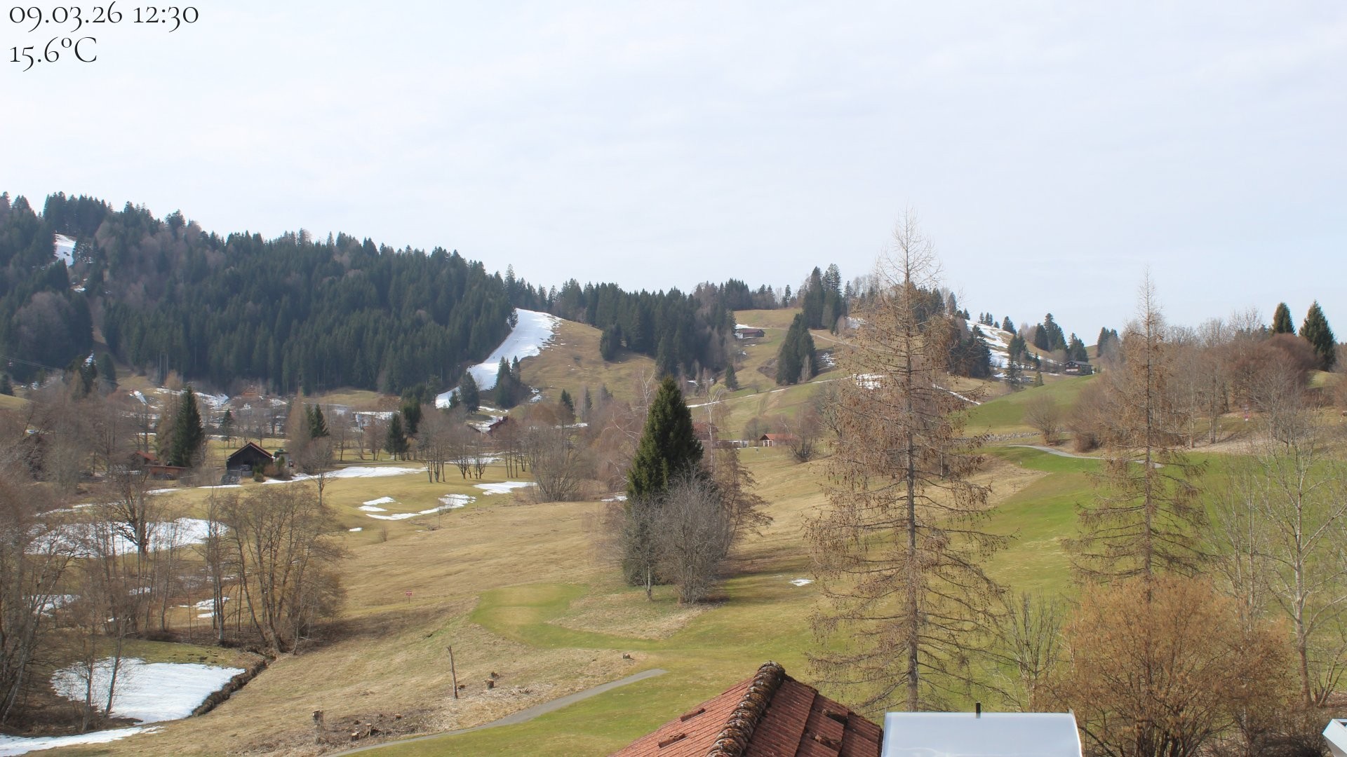 Archiv Foto Webcam Biohotel Schratt in Oberstaufen - Blick Golfplatz
