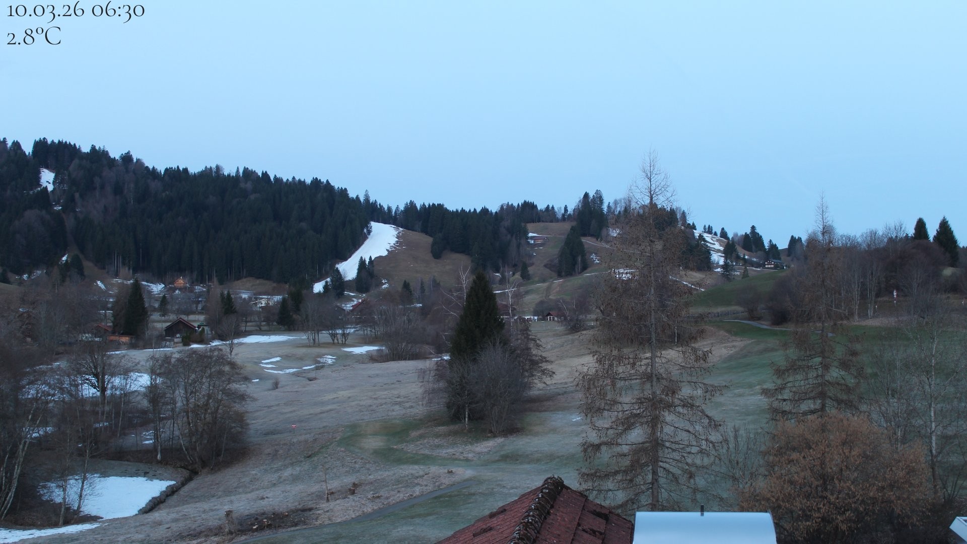 Archiv Foto Webcam Biohotel Schratt in Oberstaufen - Blick Golfplatz