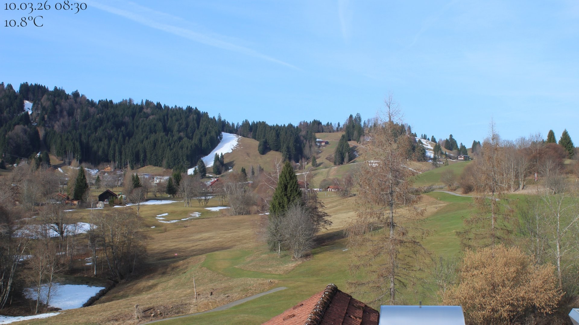 Archiv Foto Webcam Biohotel Schratt in Oberstaufen - Blick Golfplatz