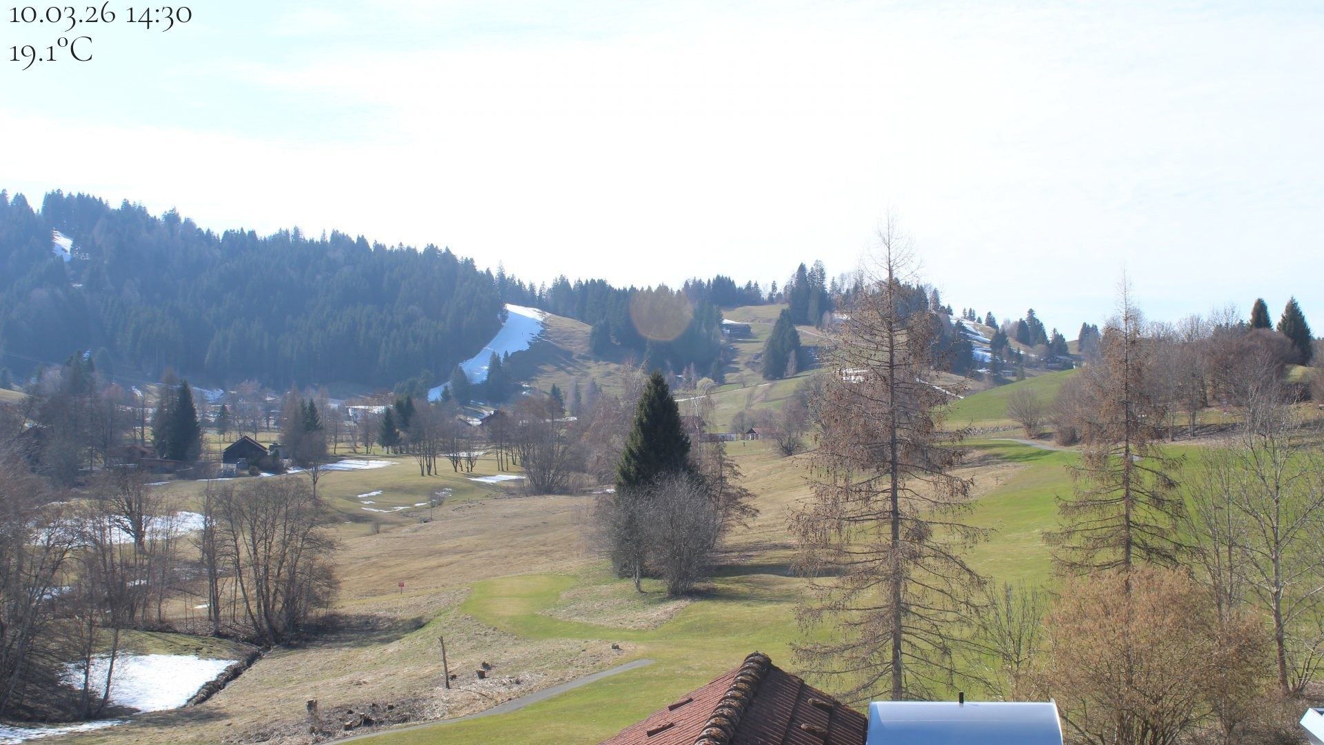 Archiv Foto Webcam Biohotel Schratt in Oberstaufen - Blick Golfplatz