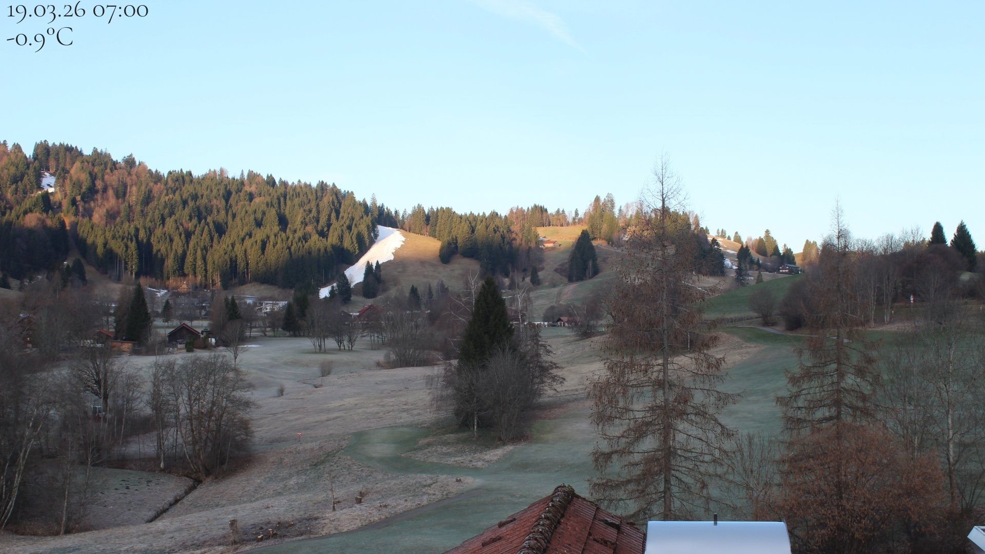 Archiv Foto Webcam Biohotel Schratt in Oberstaufen - Blick Golfplatz