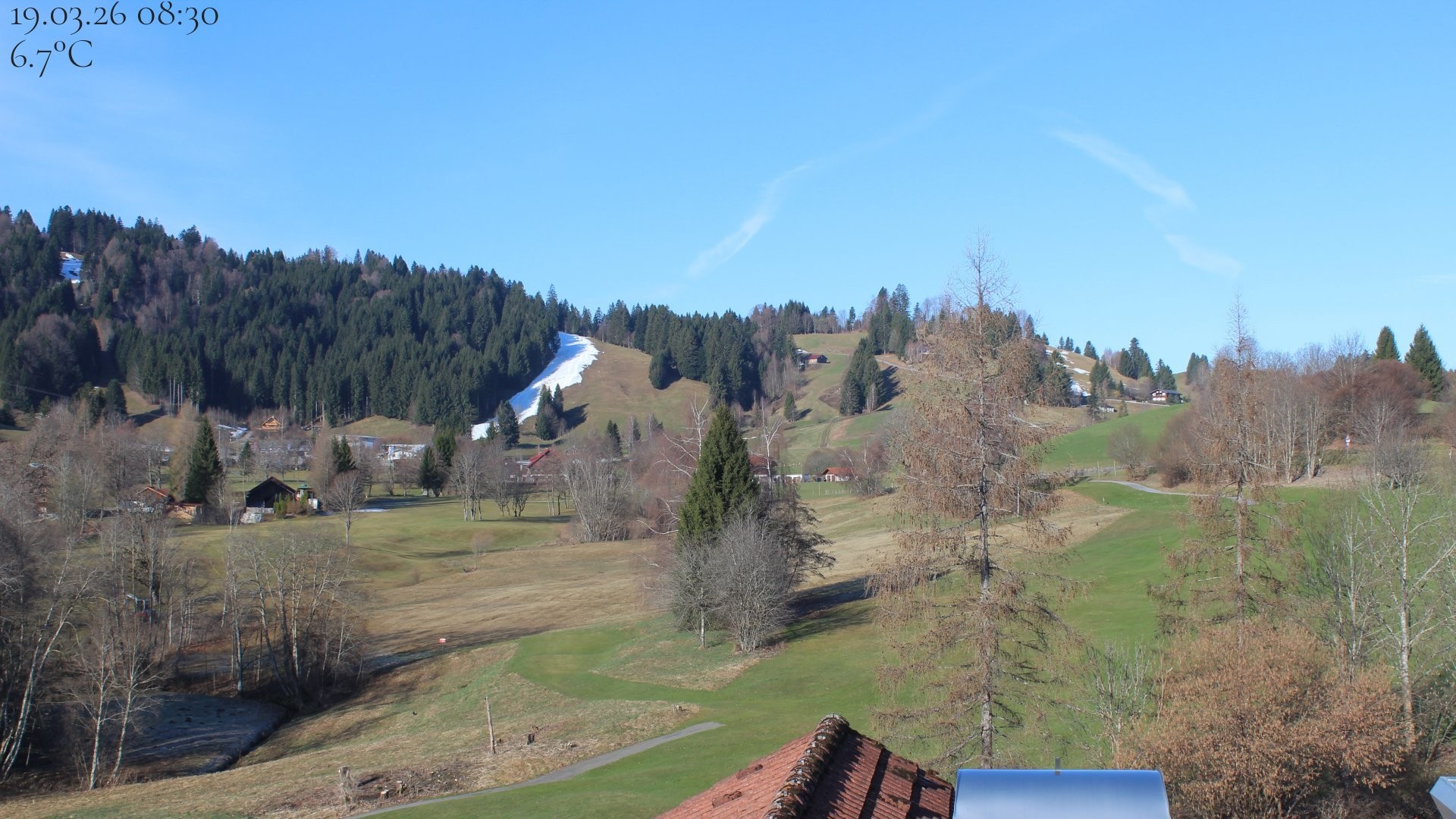 Archiv Foto Webcam Biohotel Schratt in Oberstaufen - Blick Golfplatz