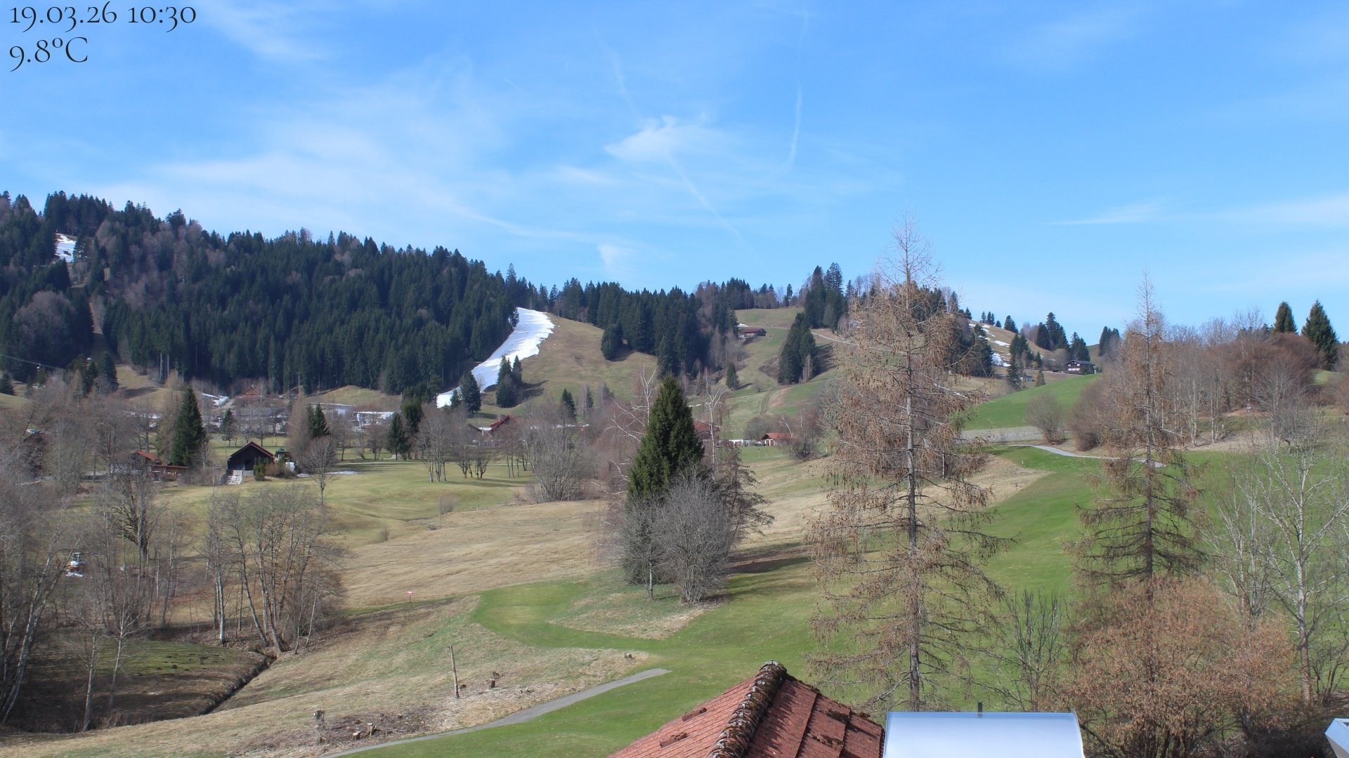 Archiv Foto Webcam Biohotel Schratt in Oberstaufen - Blick Golfplatz