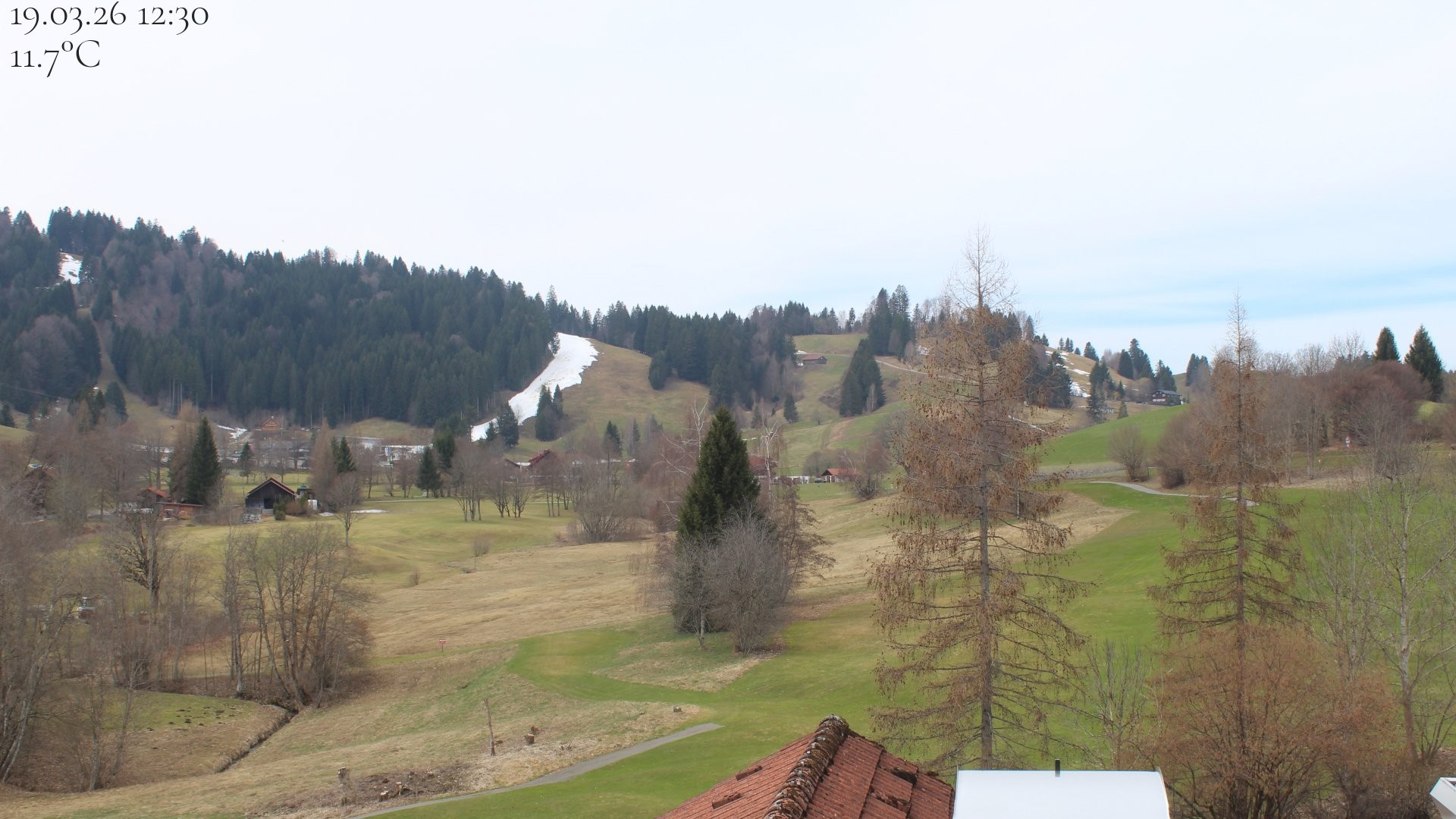 Archiv Foto Webcam Biohotel Schratt in Oberstaufen - Blick Golfplatz
