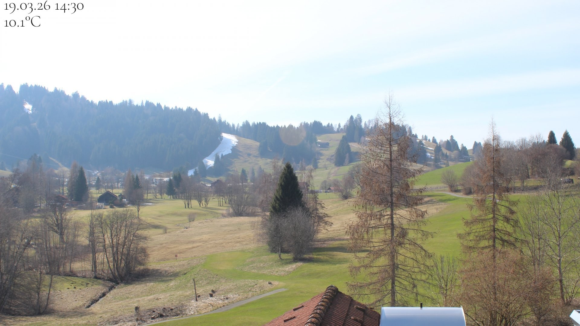 Archiv Foto Webcam Biohotel Schratt in Oberstaufen - Blick Golfplatz