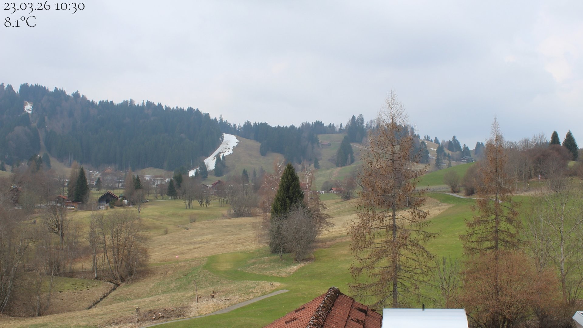 Archiv Foto Webcam Biohotel Schratt in Oberstaufen - Blick Golfplatz