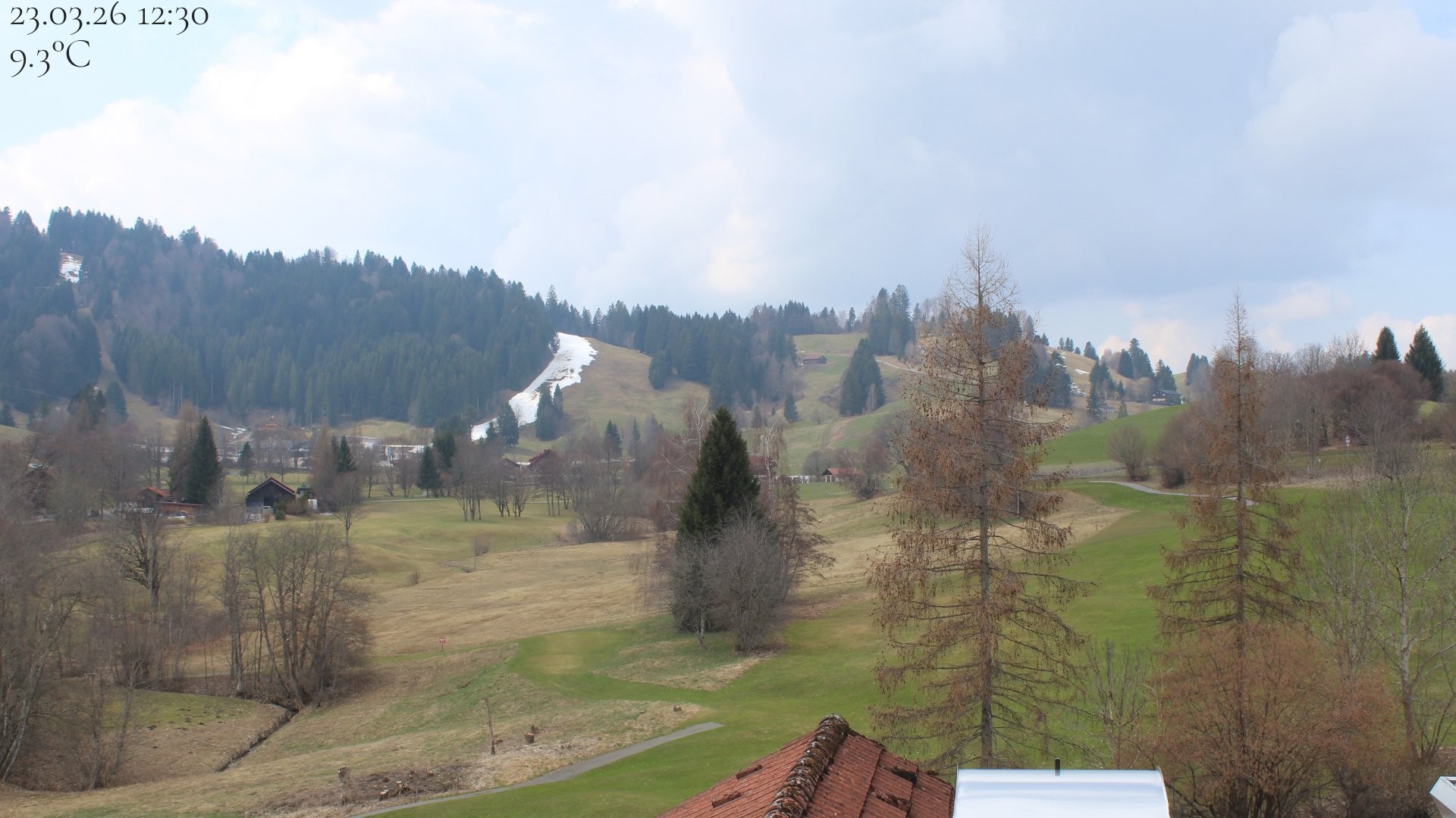 Archiv Foto Webcam Biohotel Schratt in Oberstaufen - Blick Golfplatz