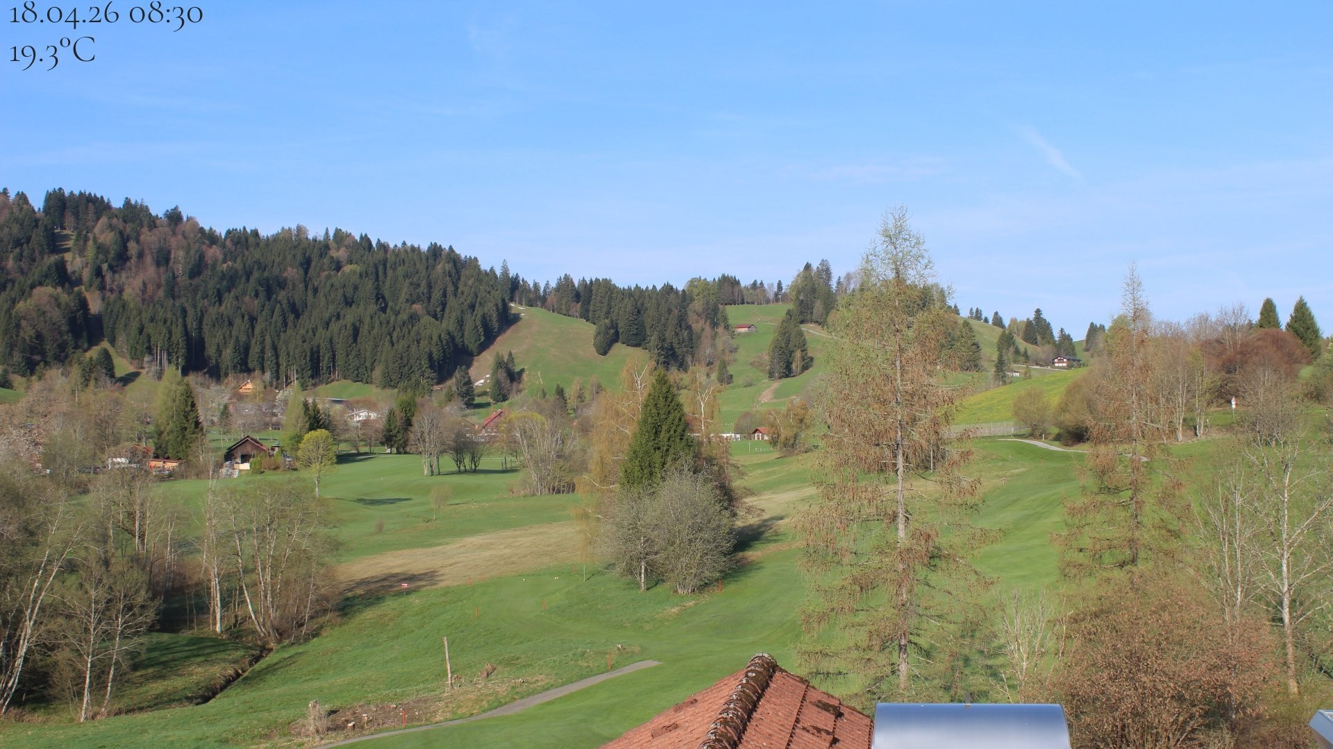 Archiv Foto Webcam Biohotel Schratt in Oberstaufen - Blick Golfplatz