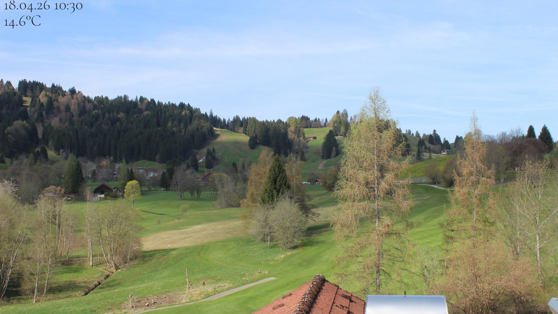 Archiv Foto Webcam Biohotel Schratt in Oberstaufen - Blick Golfplatz