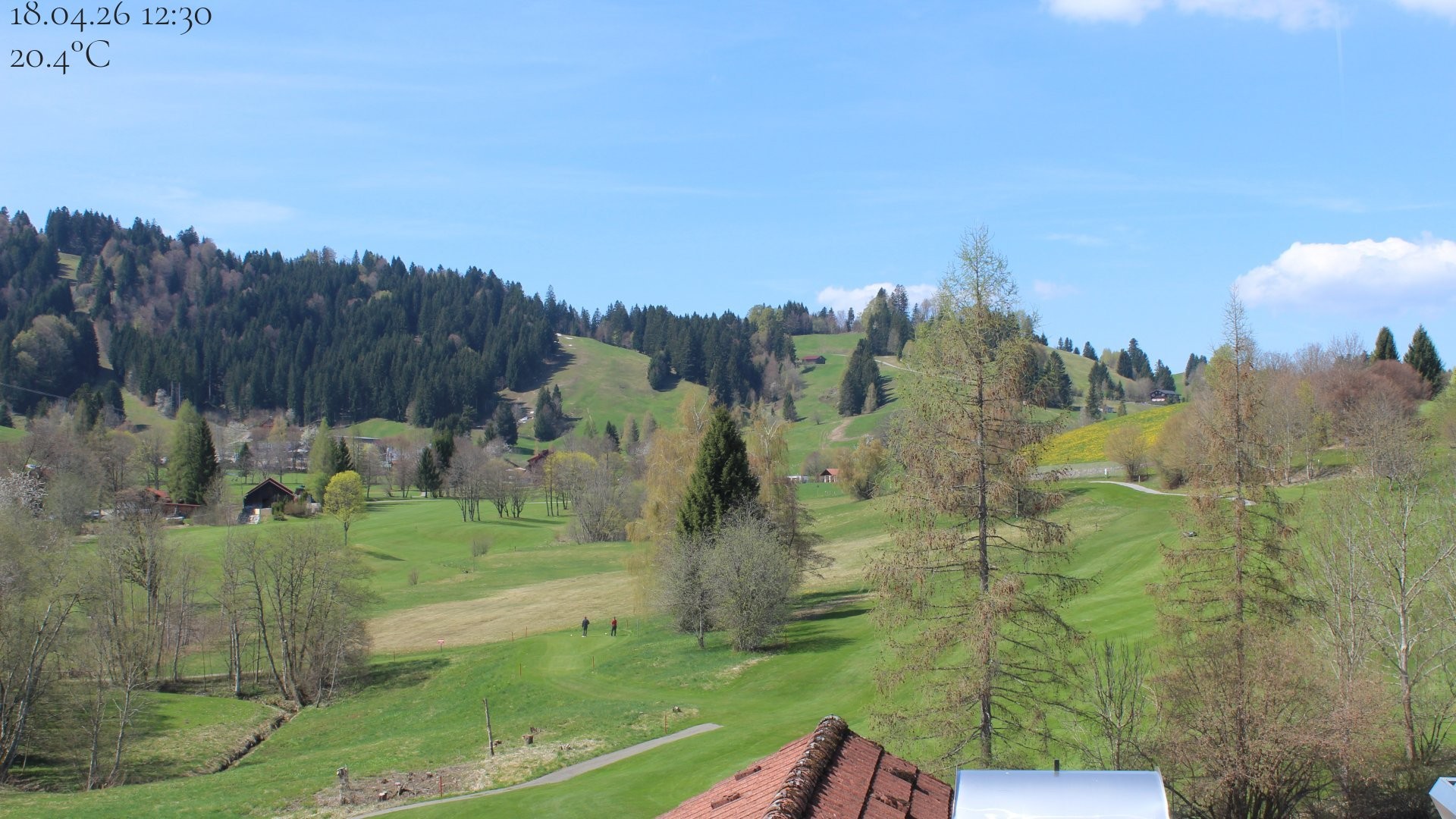 Archiv Foto Webcam Biohotel Schratt in Oberstaufen - Blick Golfplatz