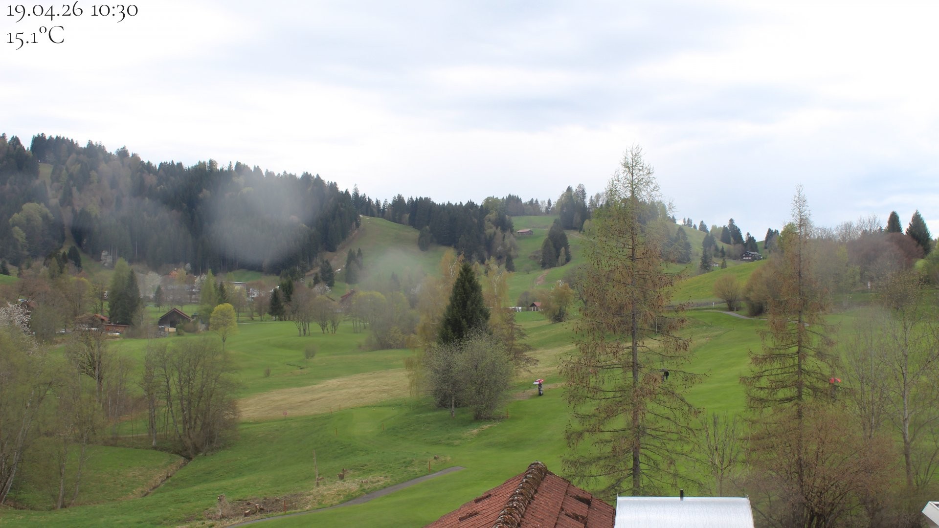 Archived image Webcam Hotel Schratt in Oberstaufen - View Golf Course