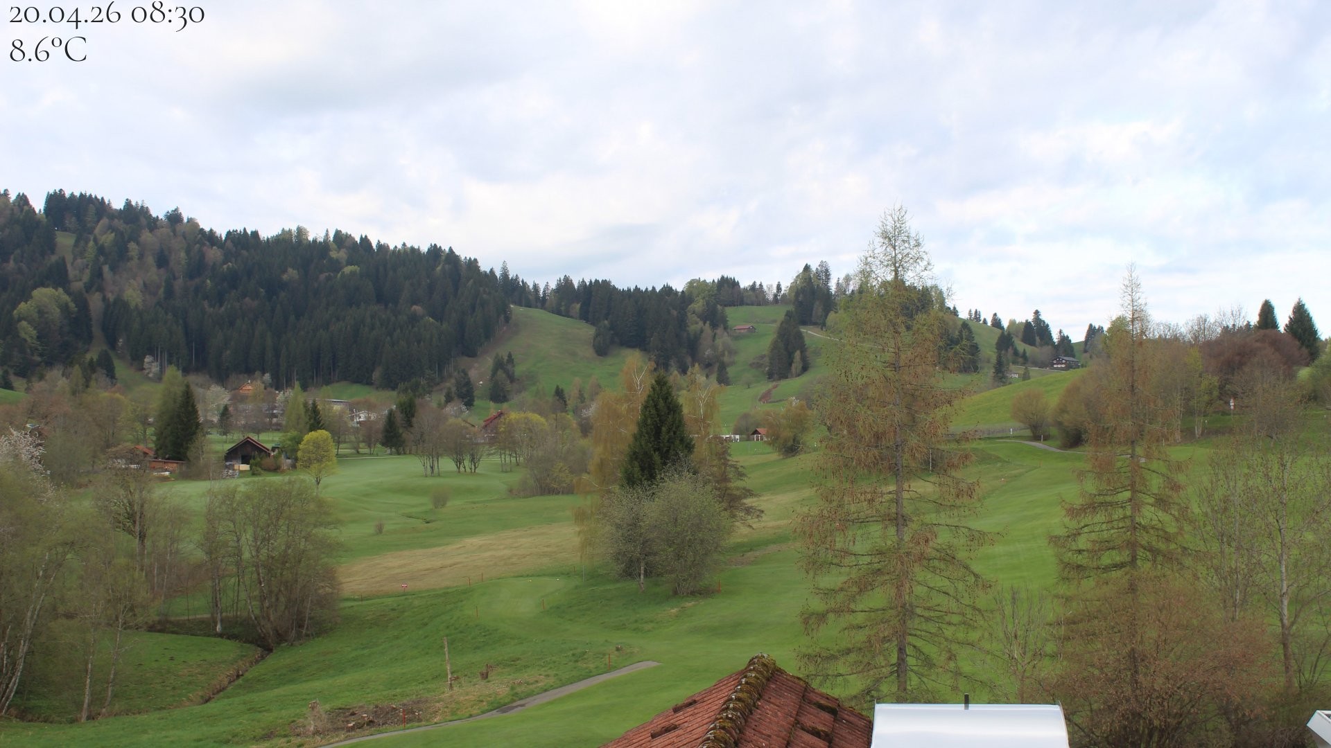 Archiv Foto Webcam Biohotel Schratt in Oberstaufen - Blick Golfplatz