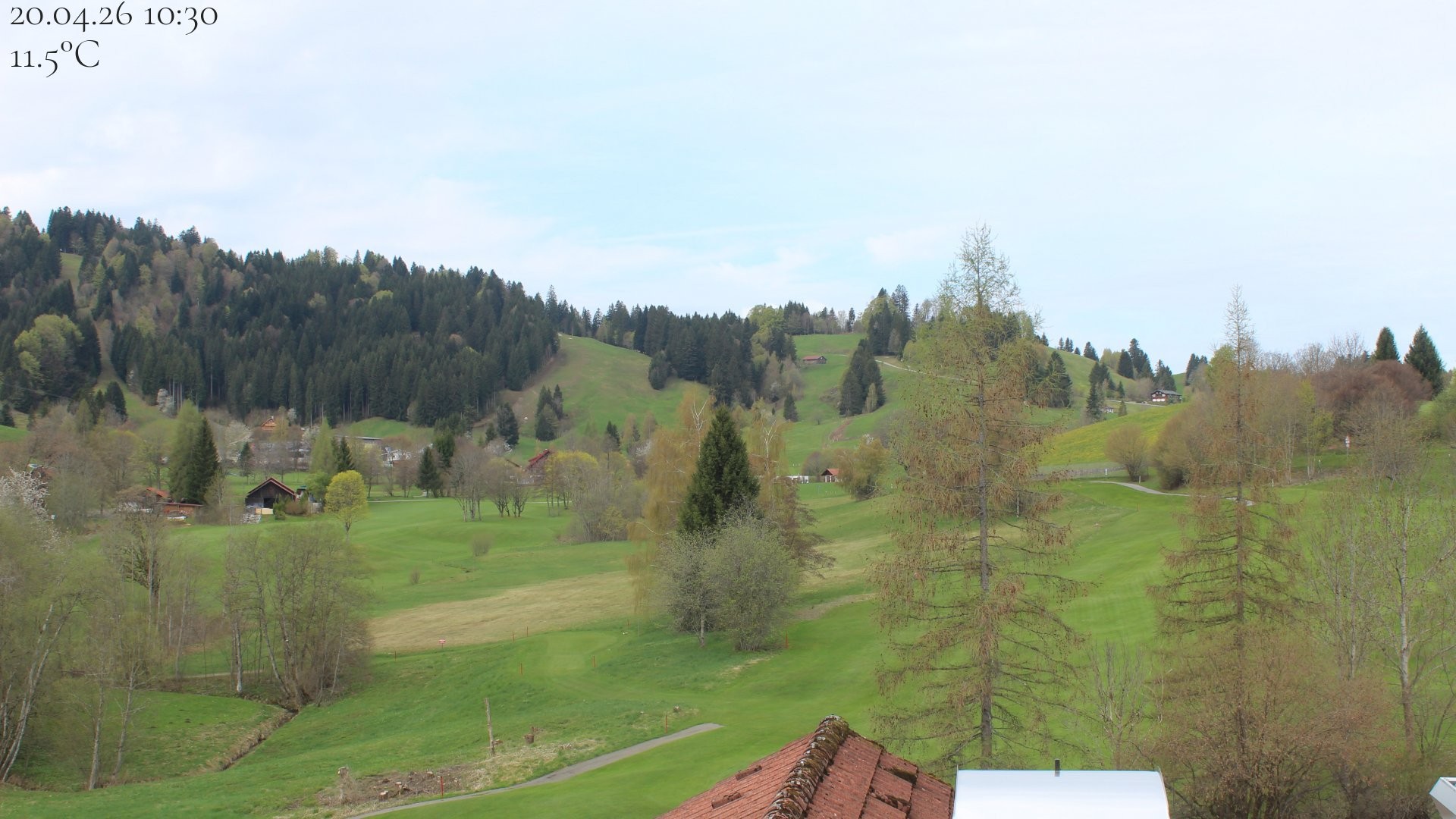 Archiv Foto Webcam Biohotel Schratt in Oberstaufen - Blick Golfplatz