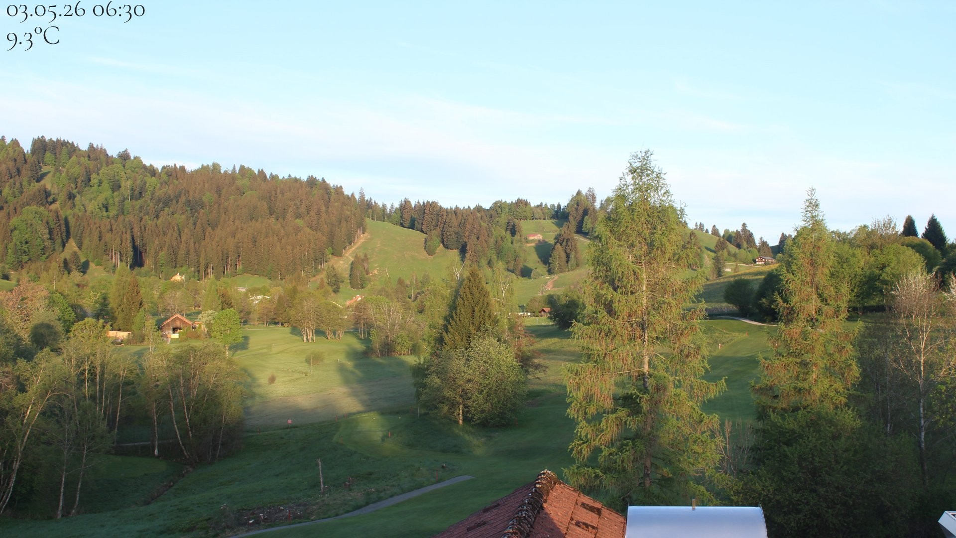 Archiv Foto Webcam Biohotel Schratt in Oberstaufen - Blick Golfplatz