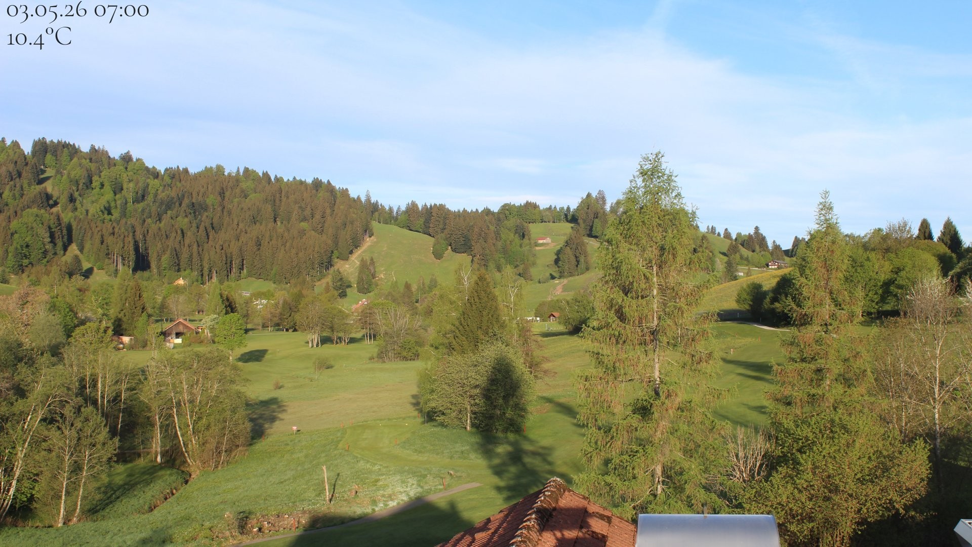 Archiv Foto Webcam Biohotel Schratt in Oberstaufen - Blick Golfplatz