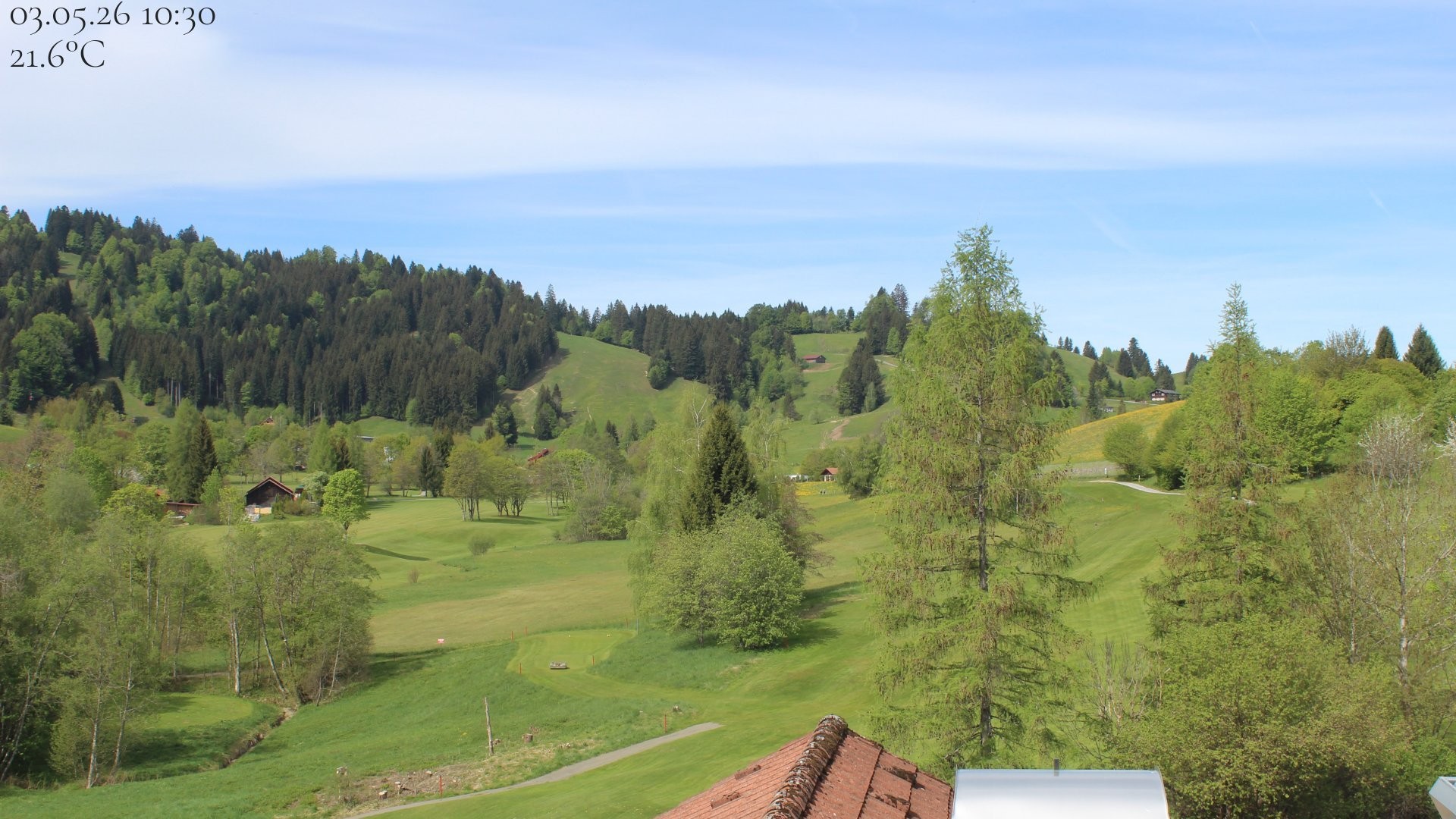 Archiv Foto Webcam Biohotel Schratt in Oberstaufen - Blick Golfplatz