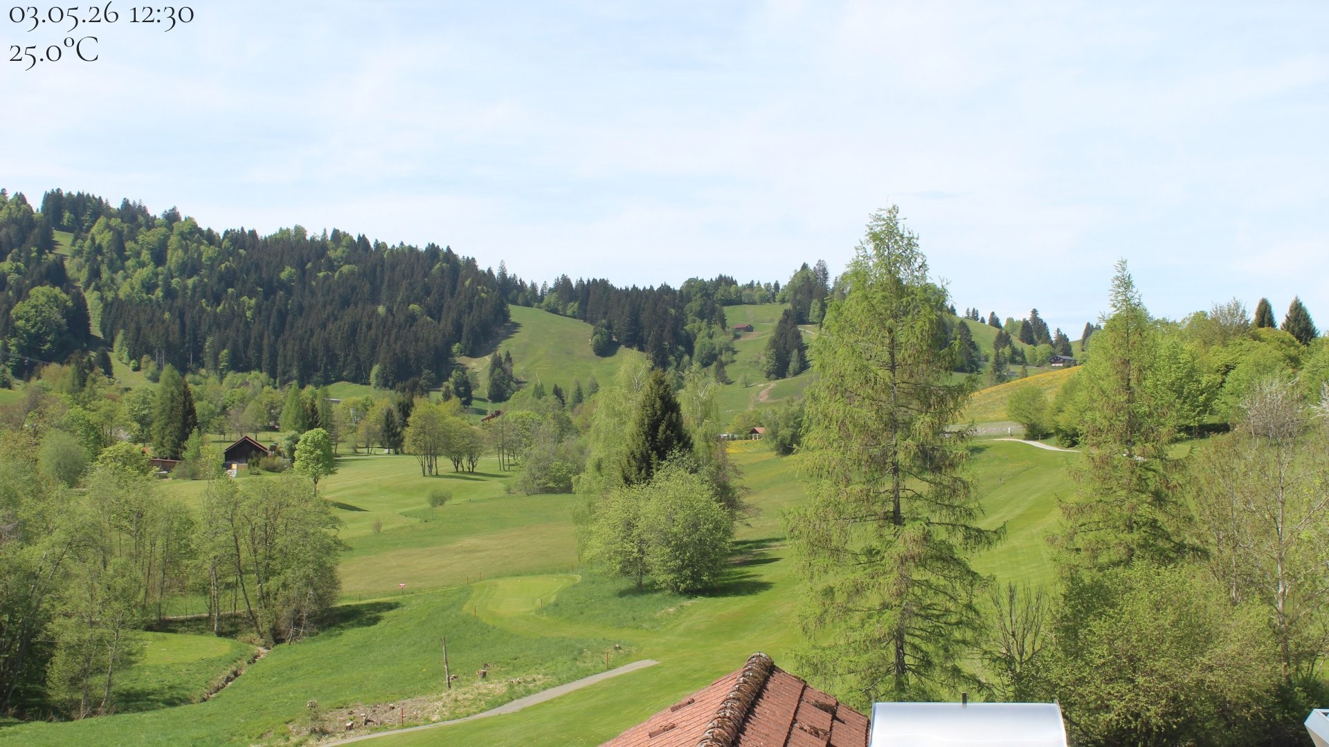 Archiv Foto Webcam Biohotel Schratt in Oberstaufen - Blick Golfplatz
