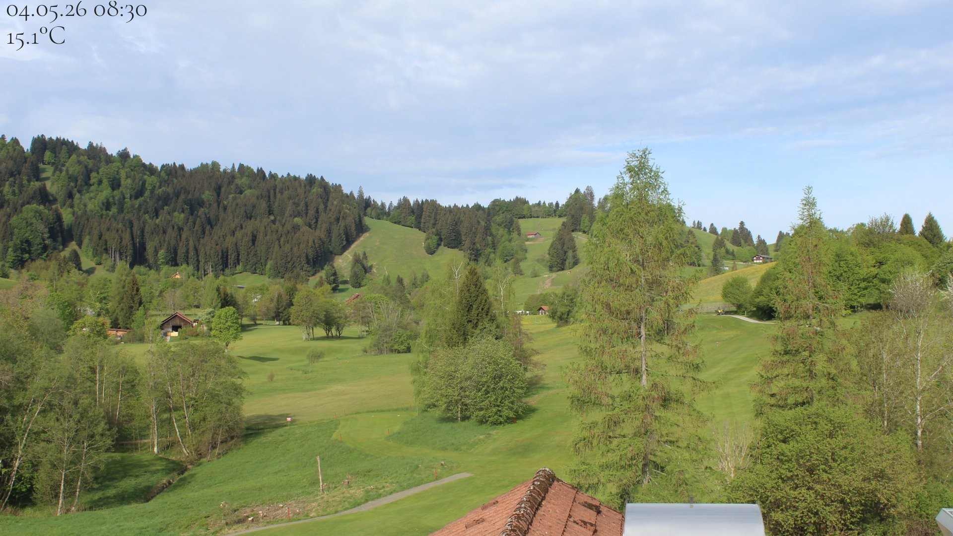 Archived image Webcam Hotel Schratt in Oberstaufen - View Golf Course
