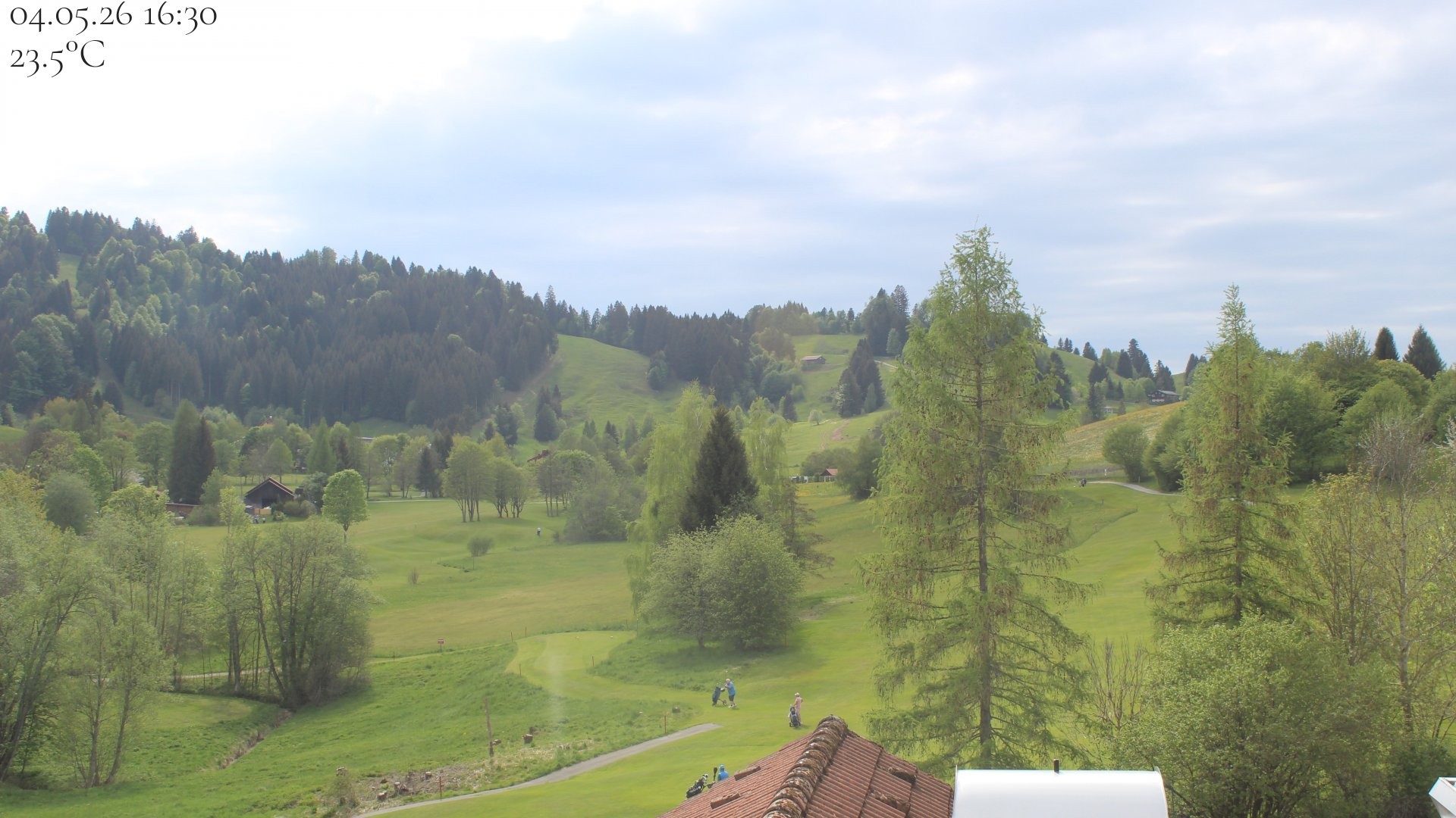 Archived image Webcam Hotel Schratt in Oberstaufen - View Golf Course