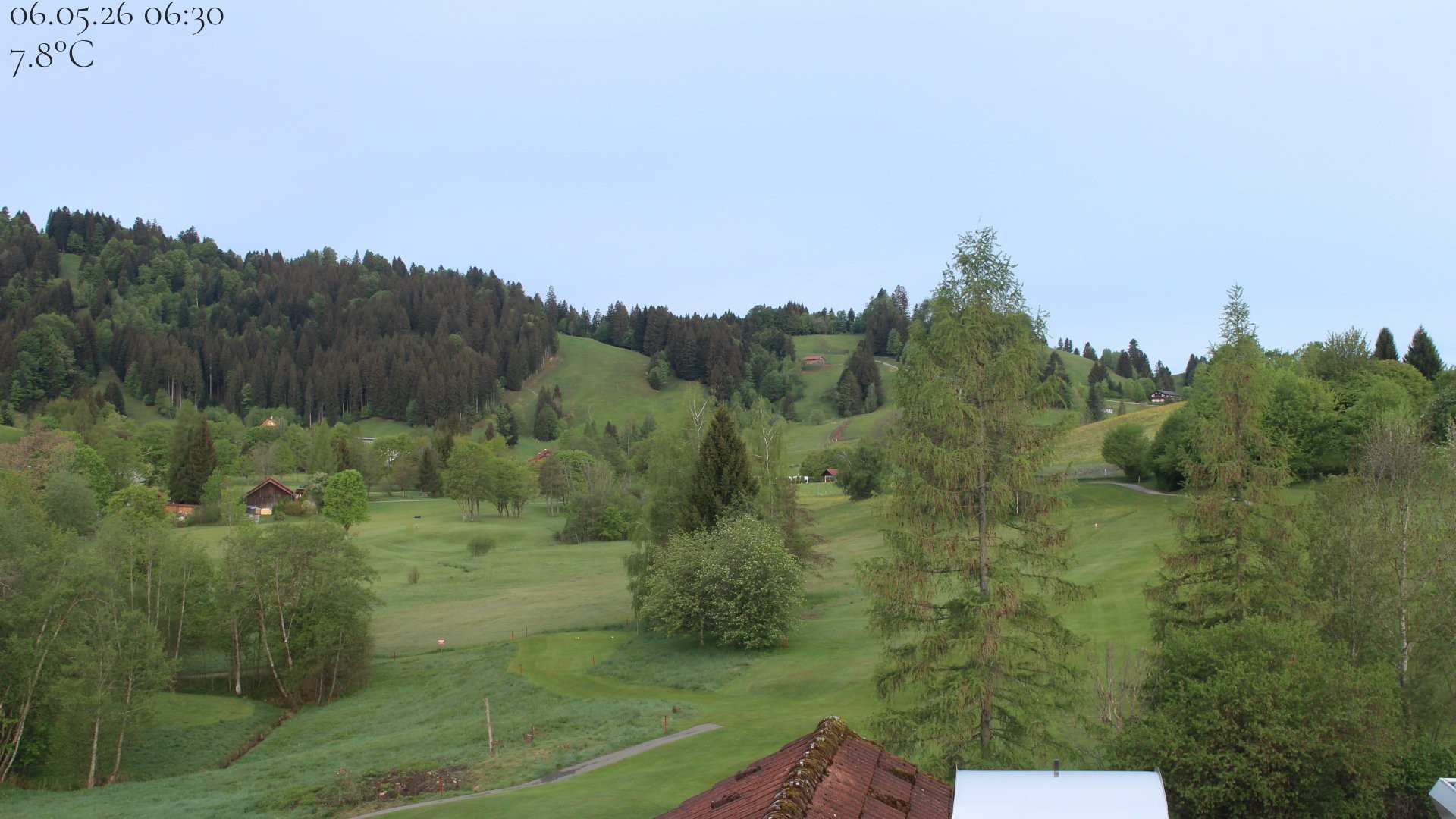 Archiv Foto Webcam Biohotel Schratt in Oberstaufen - Blick Golfplatz