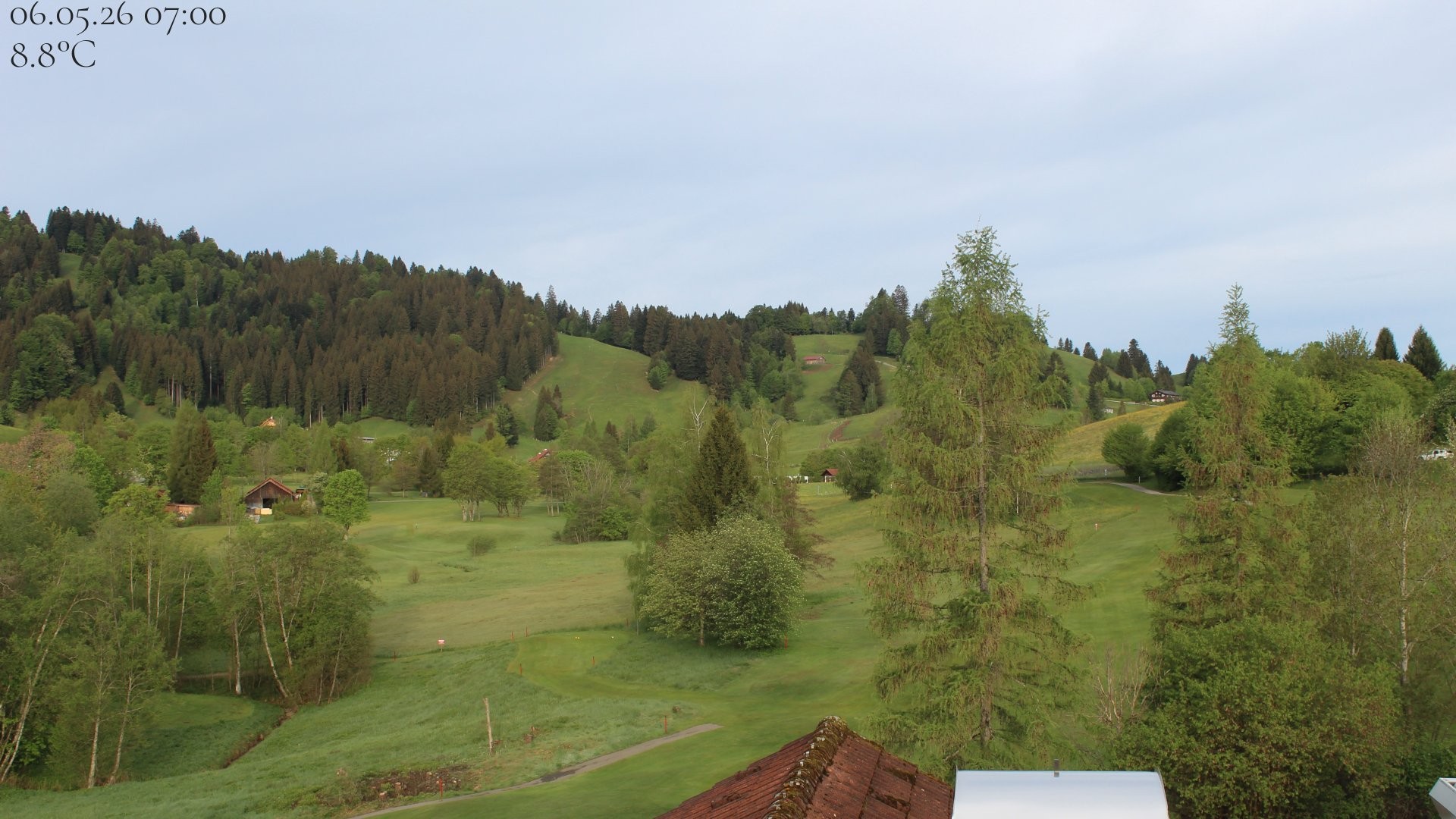 Archiv Foto Webcam Biohotel Schratt in Oberstaufen - Blick Golfplatz