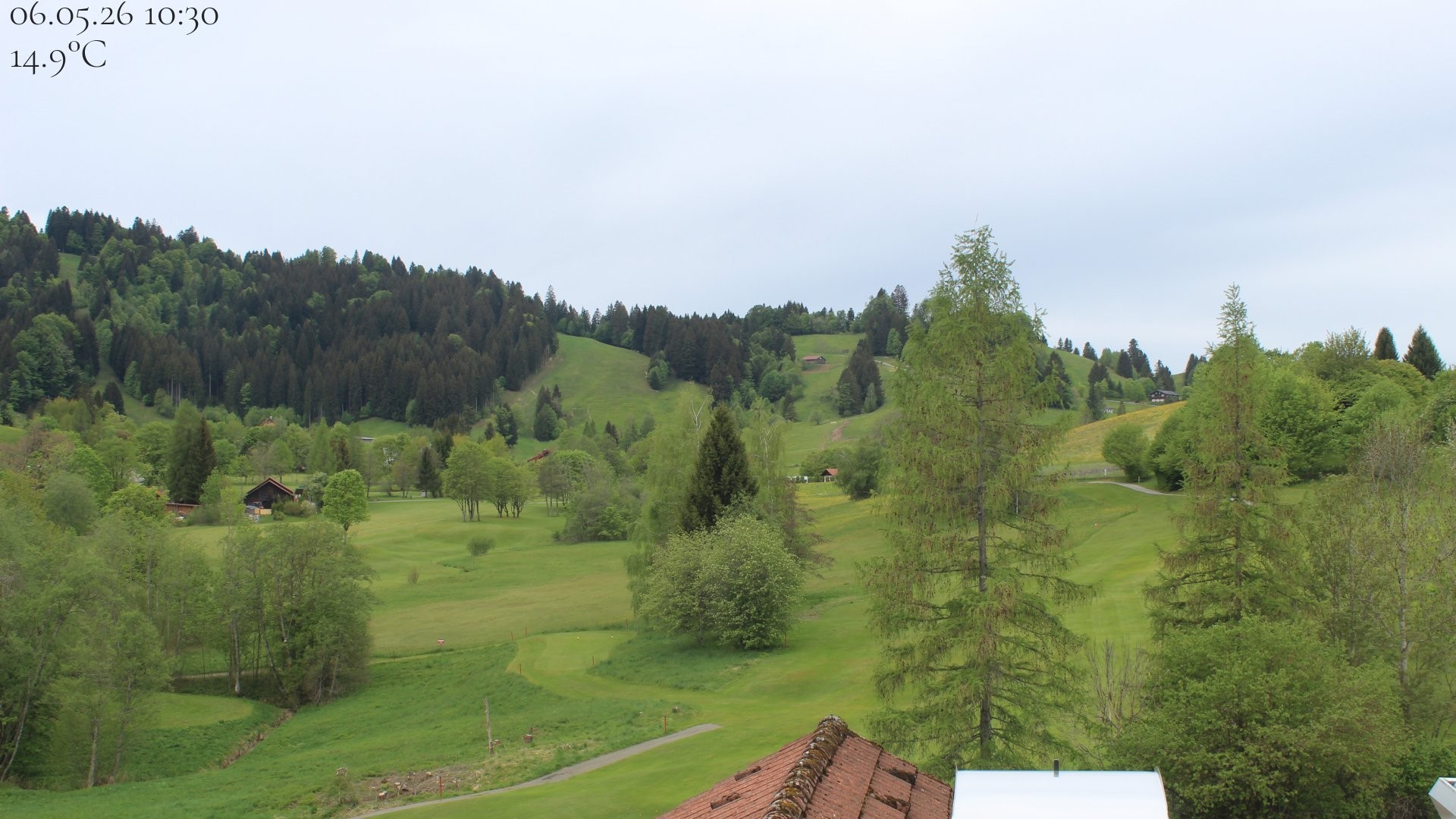 Archiv Foto Webcam Biohotel Schratt in Oberstaufen - Blick Golfplatz