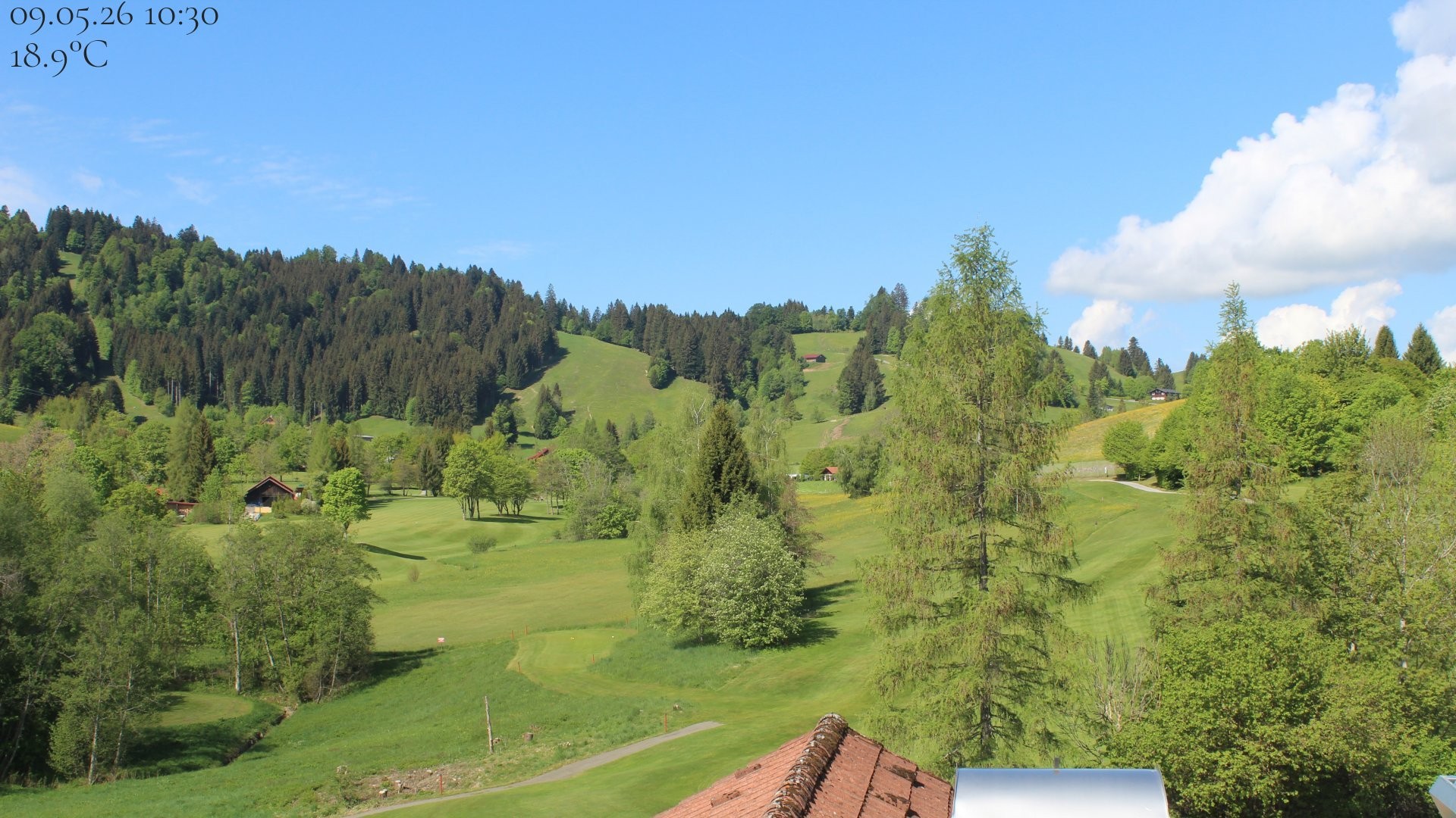 Archiv Foto Webcam Biohotel Schratt in Oberstaufen - Blick Golfplatz
